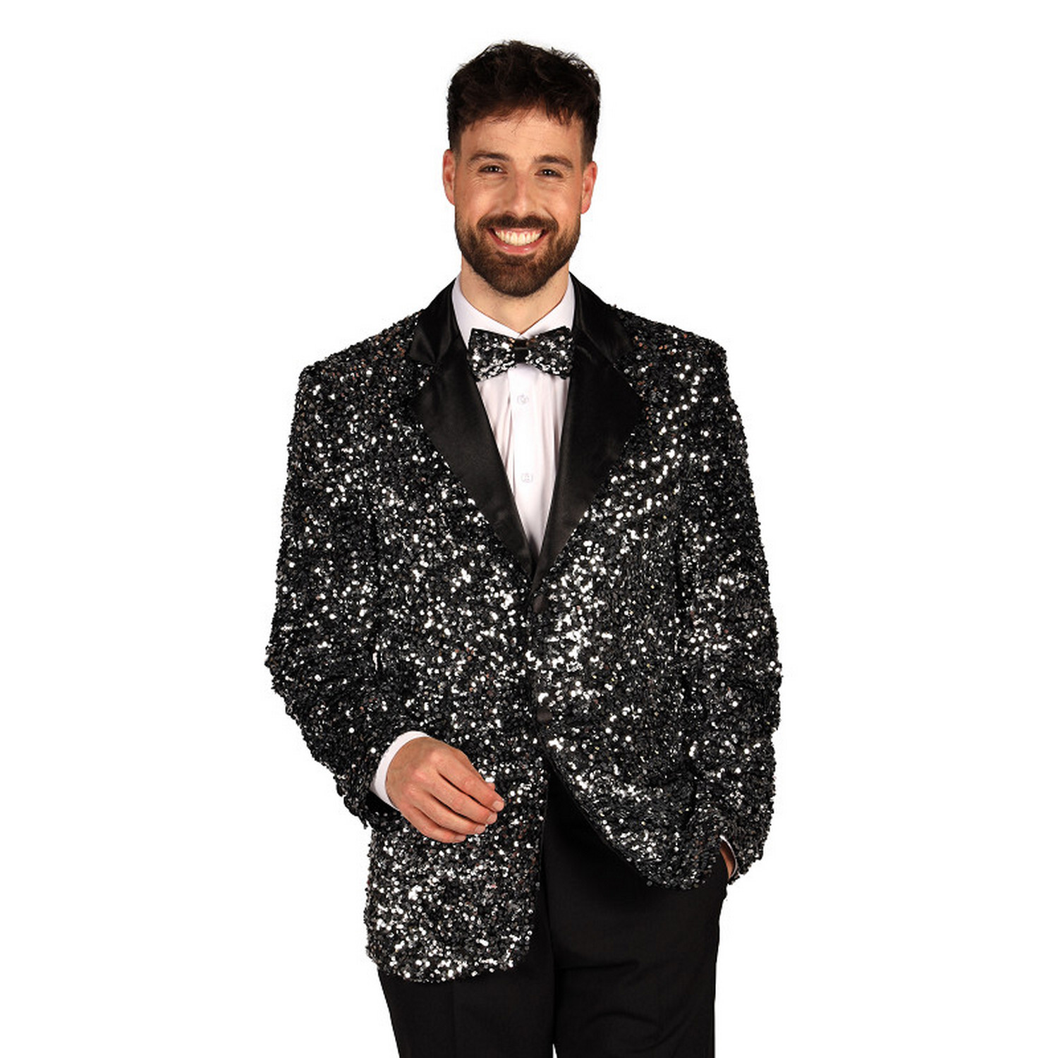 Showstar paillettenjas zilver heer