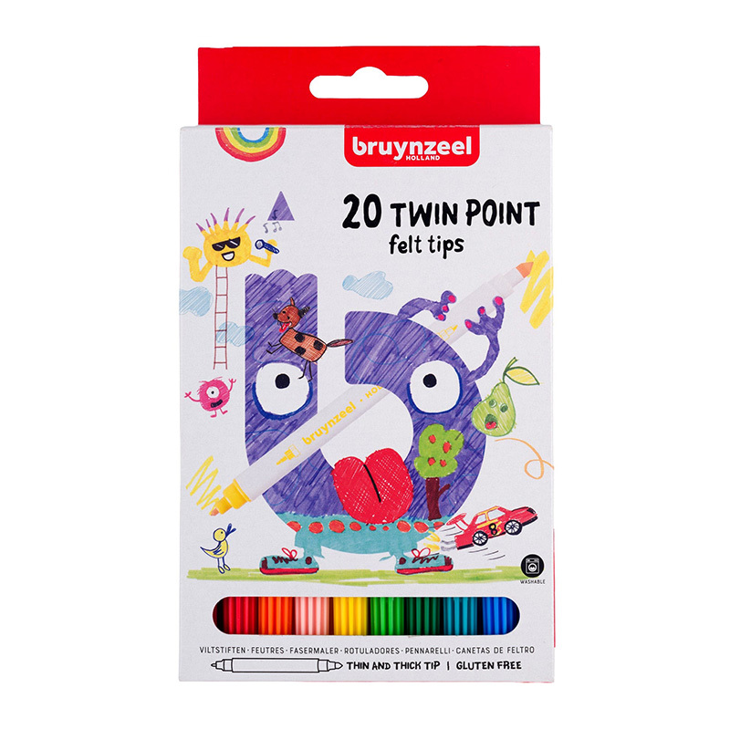 Bruynzeel Kids viltstiften twinpoint 20 stuks