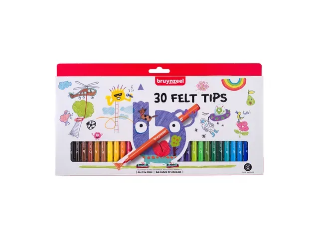 Bruynzeel kids viltstiften in etui 30 stuks
