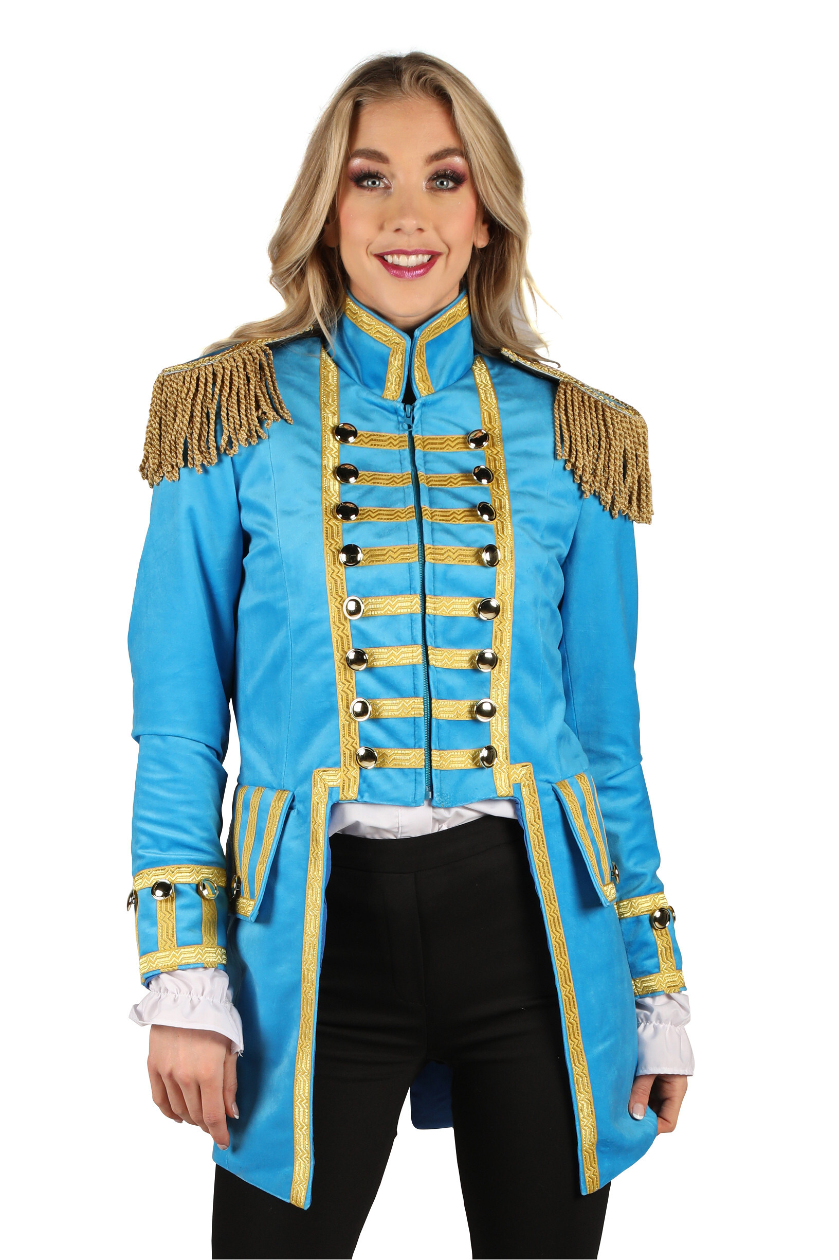 Damesjas fantasy world turquoise goud
