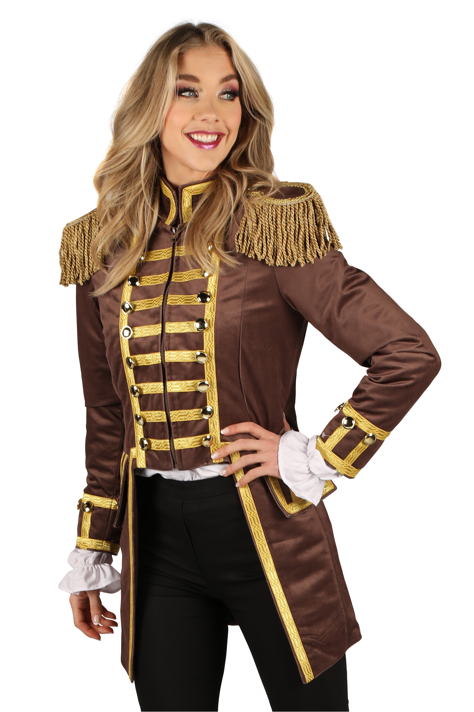Damesjas fantasy world bruin goud