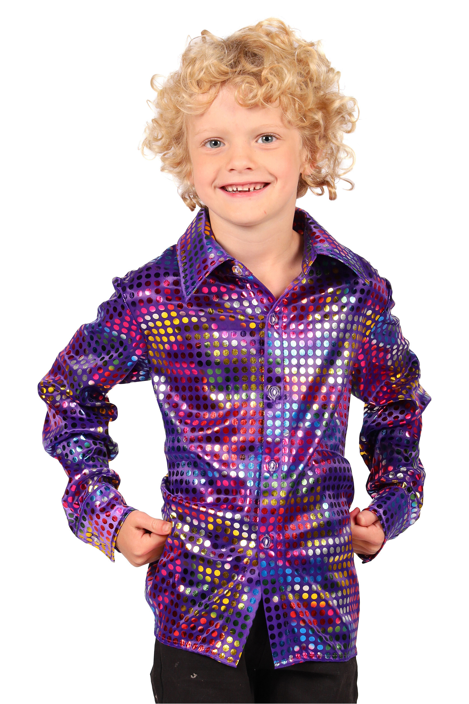 Glitterblouse Kind paars