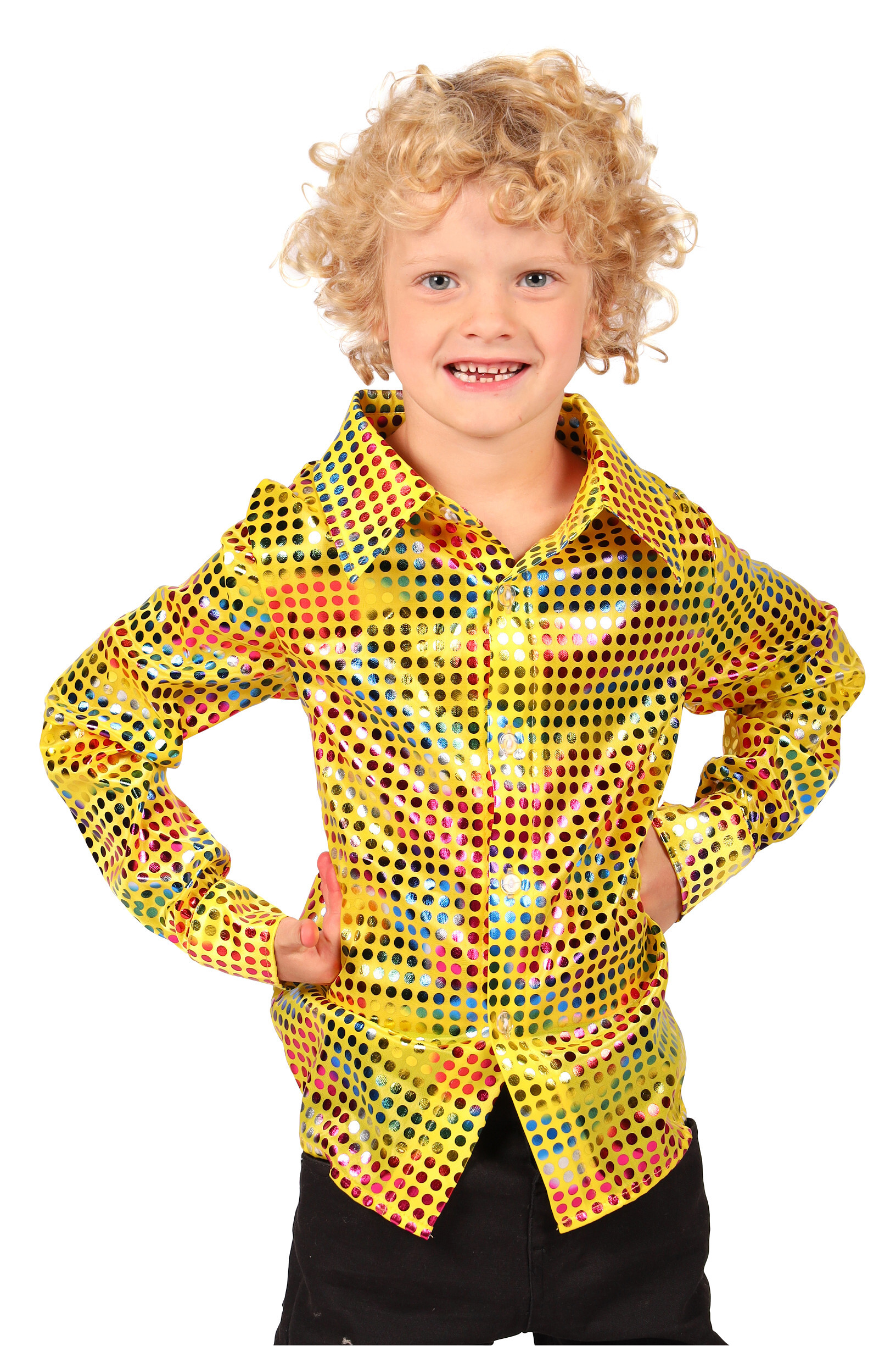 Glitterblouse Kind geel