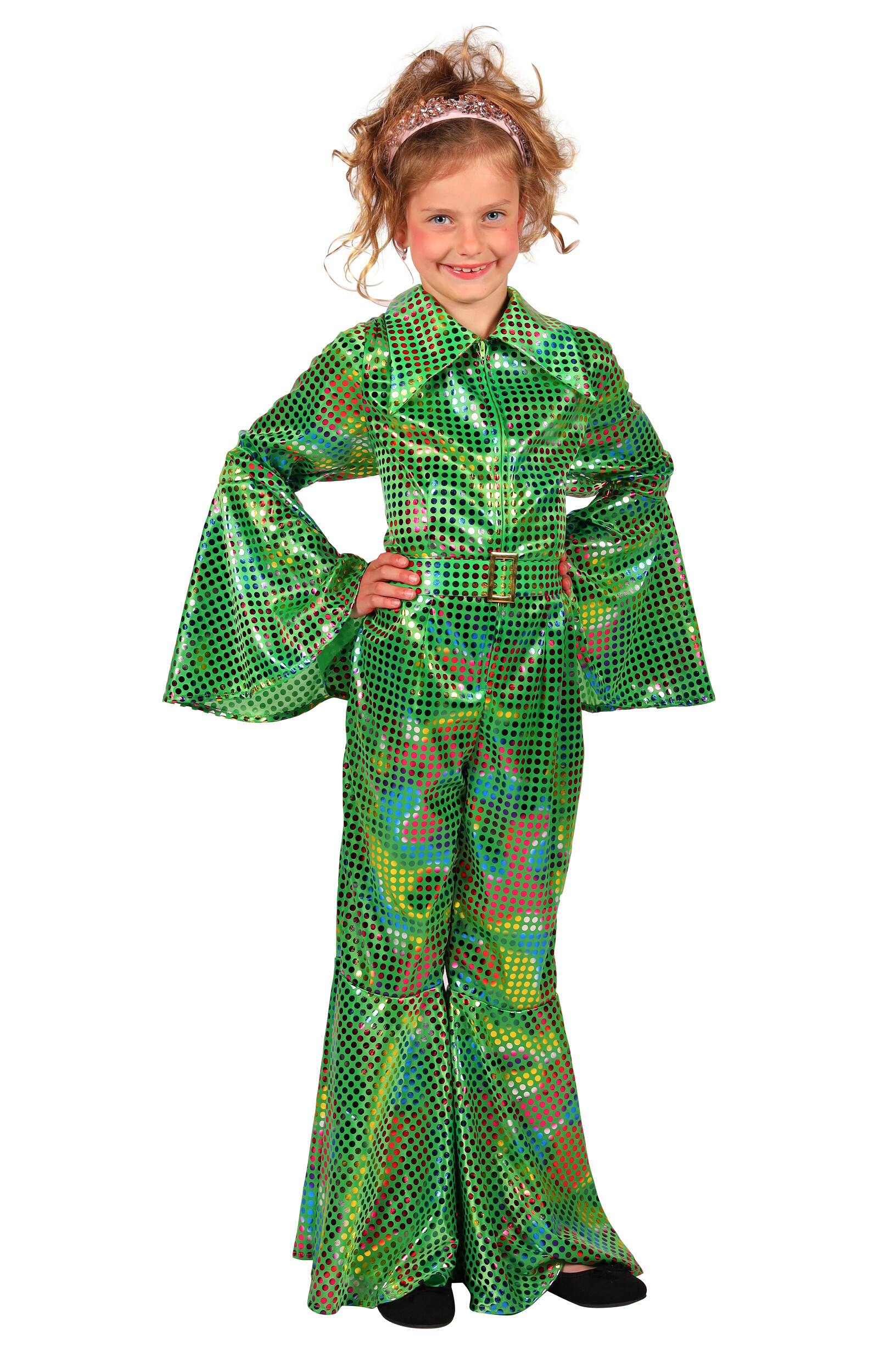 Glittercatsuit Kind groen