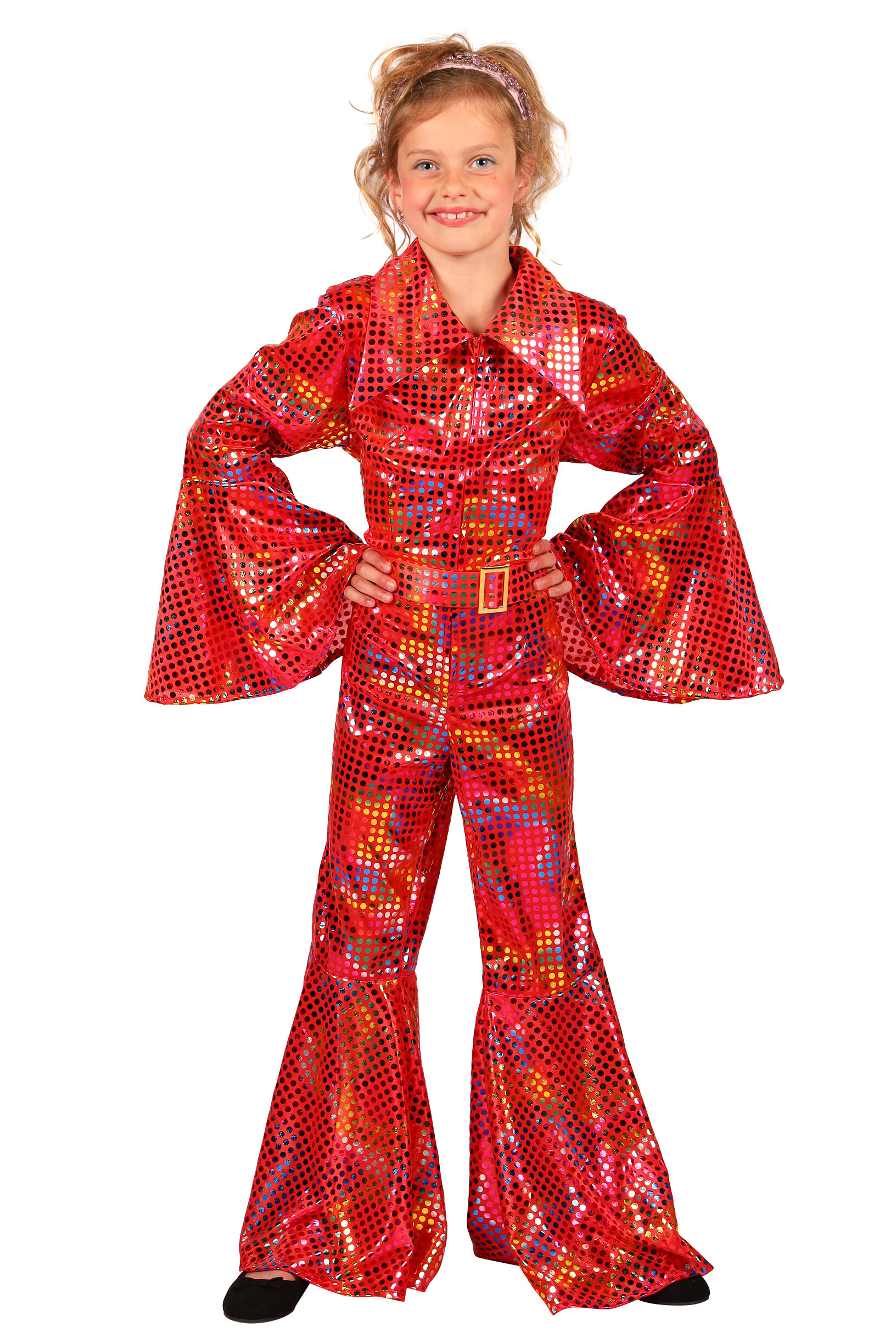 Glittercatsuit Kind rood