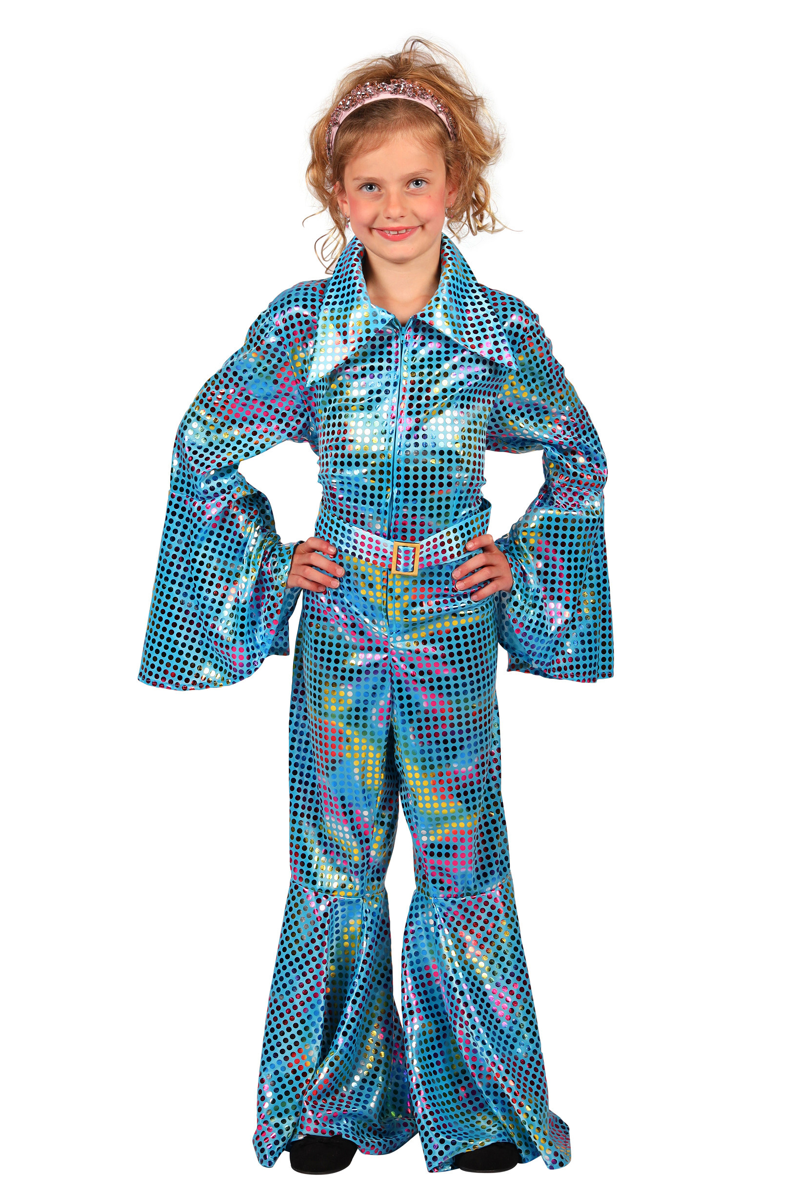 Glittercatsuit Kind turquoise