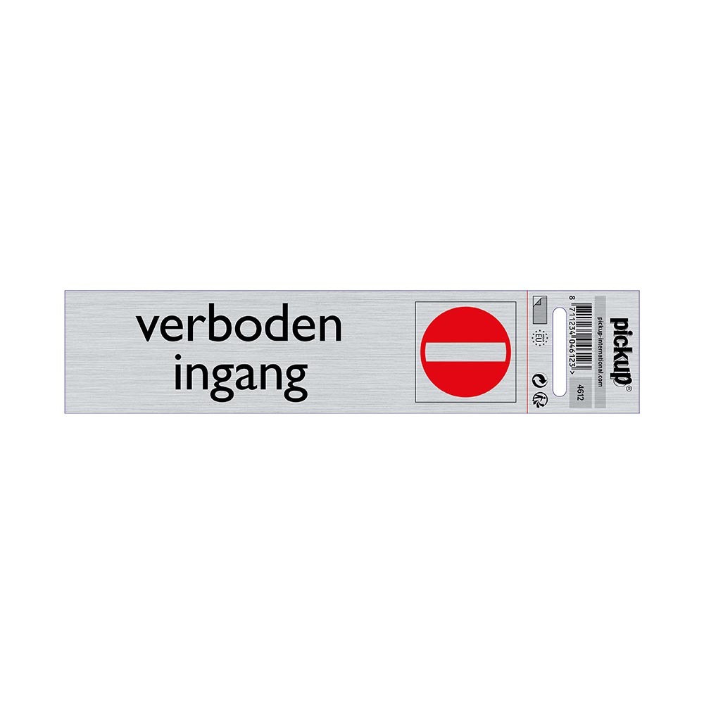 Pickup Bord Alulook Verboden ingang 165x44 mm zelfklevend