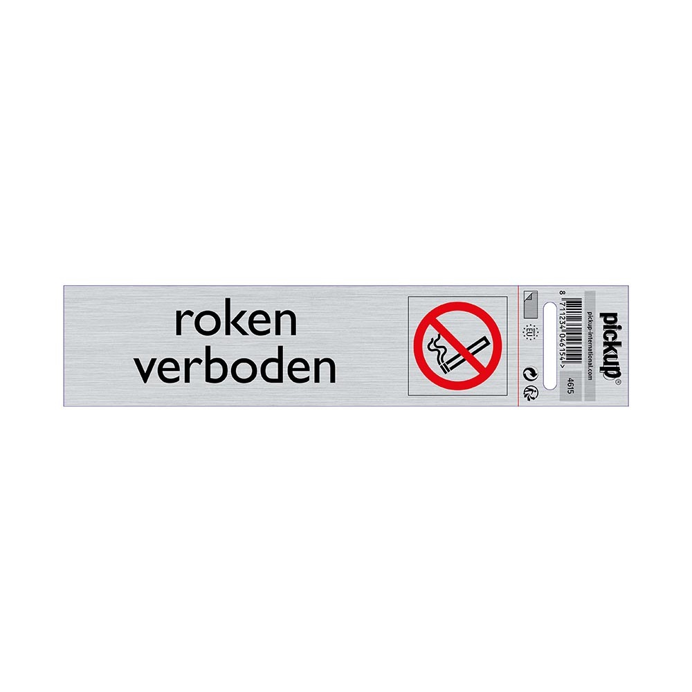 Pickup Bord Alulook Roken verboden 165x44 mm zelfklevend