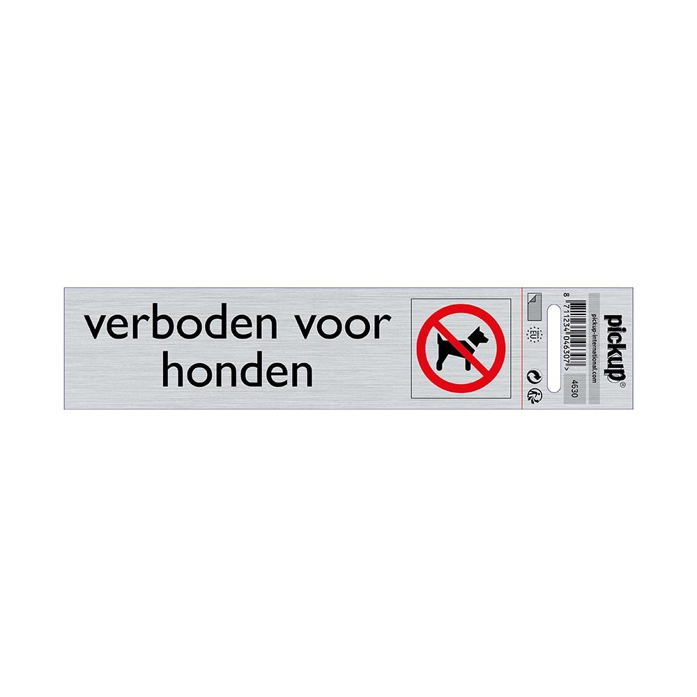 Pickup Bord Alulook Verboden voor honden 165x44 mm zelfklevend