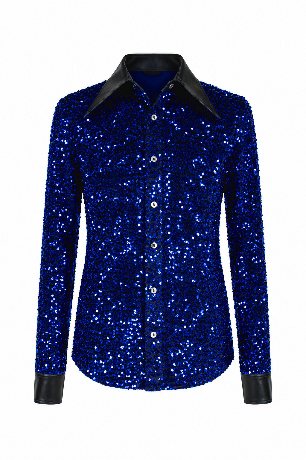 Pailletten blouse Disco Star blauw