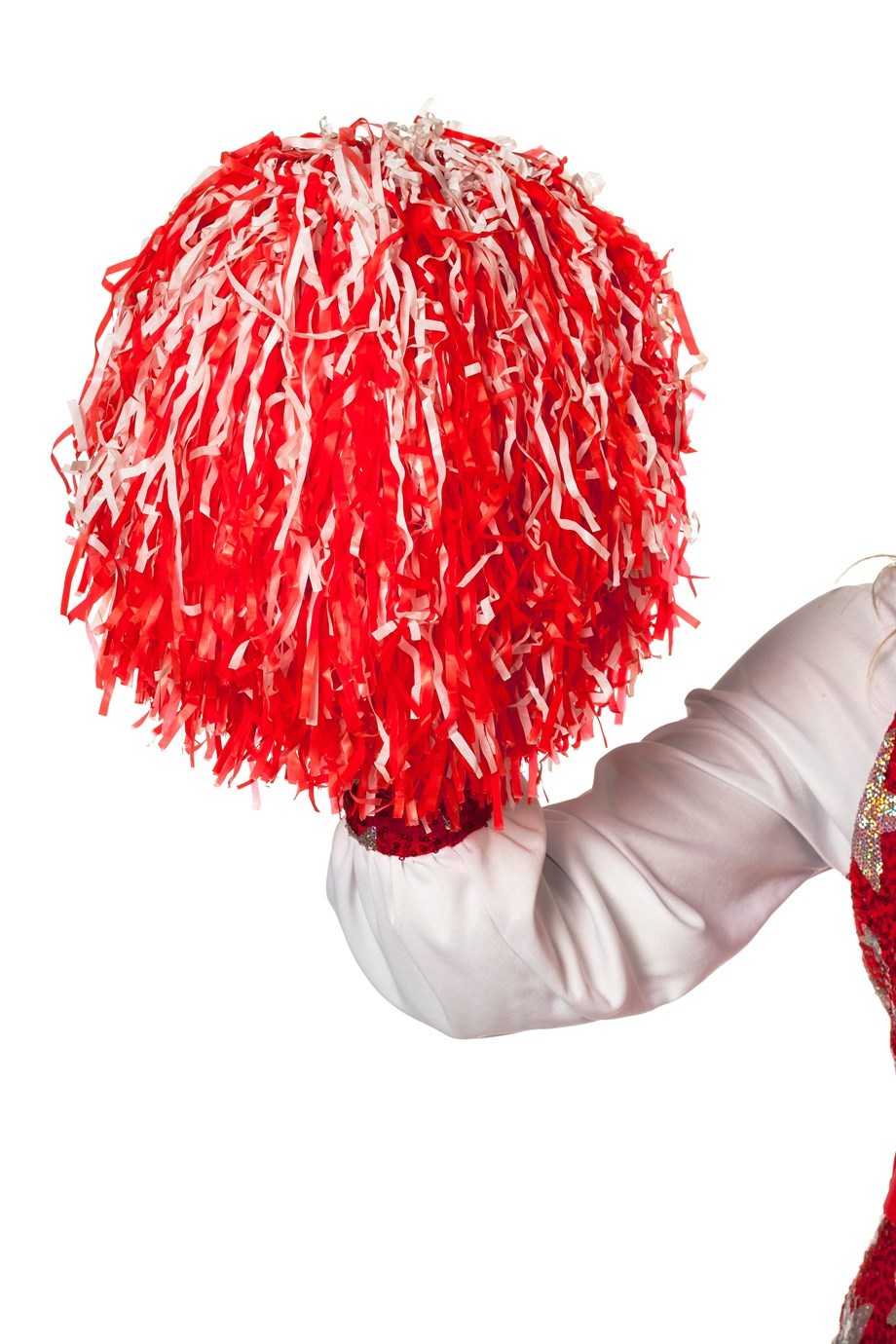 Pompom rood/wit