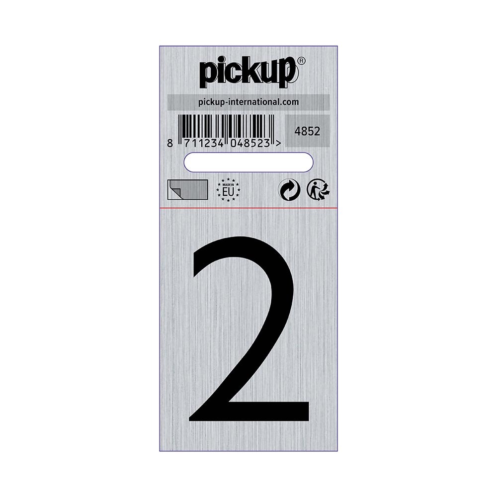 Pickup bord alulook cijfer 2 44x60 mm zelfklevend