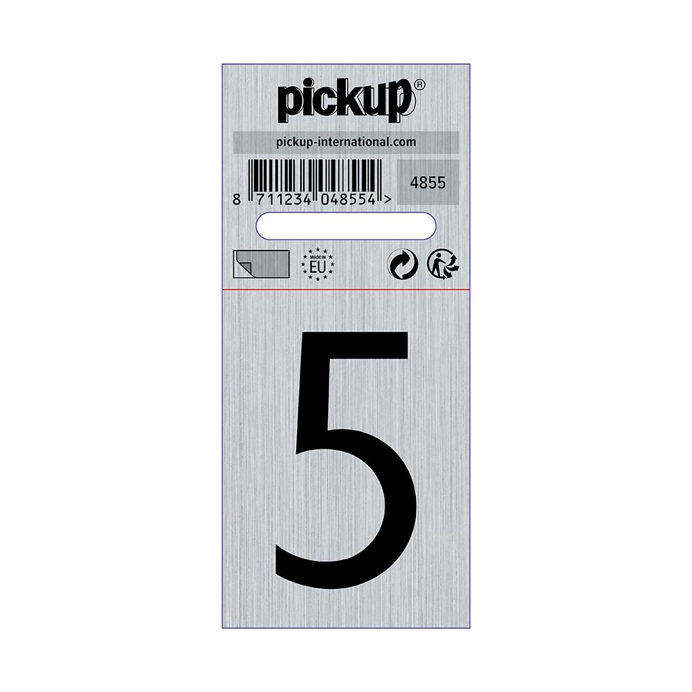 Pickup bord alulook cijfer 5 44x60 mm zelfklevend