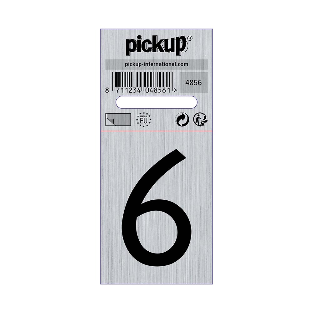 Pickup bord alulook cijfer 6 44x60 mm zelfklevend