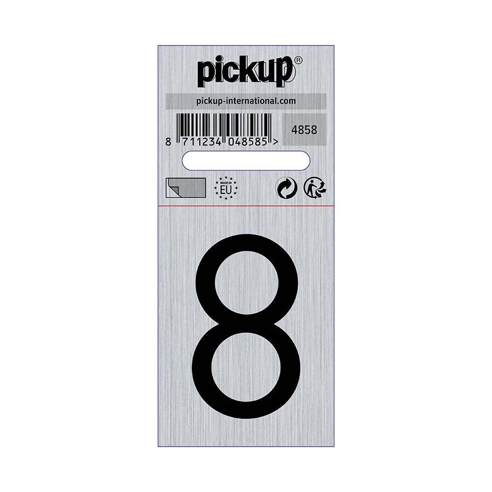Pickup bord alulook cijfer 8 44x60 mm zelfklevend