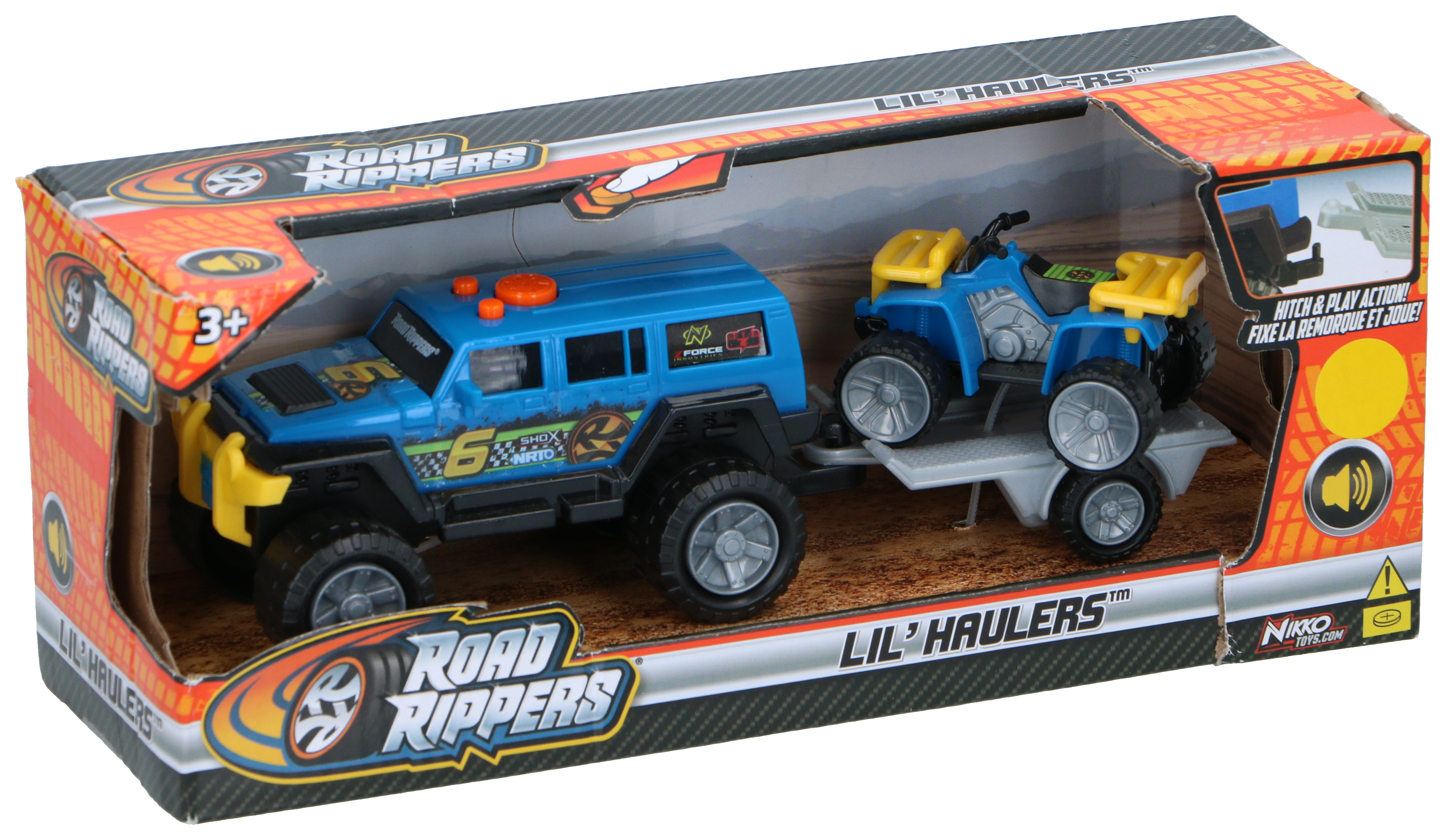 Speelgoedvrachtwagen en aanhanger set