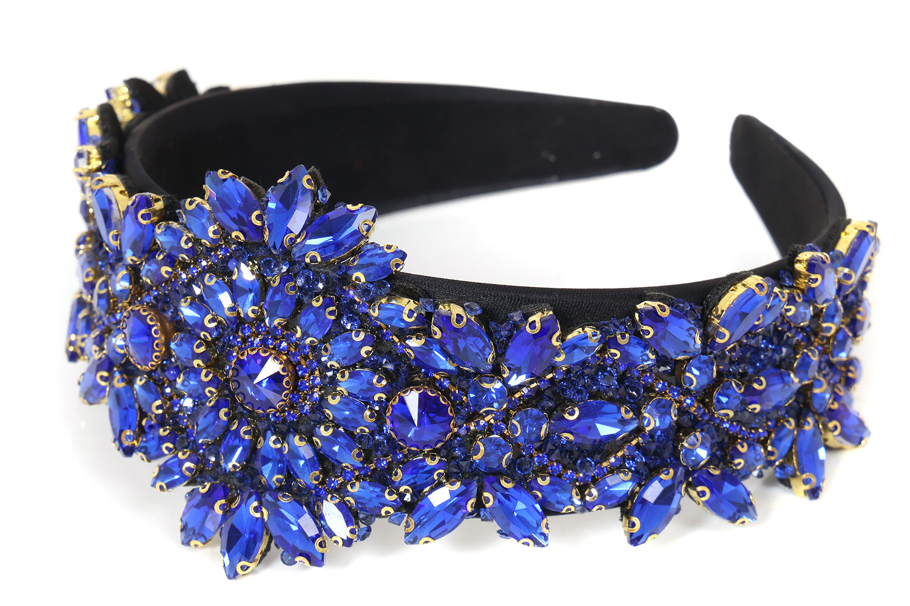 Strass haarband blauw