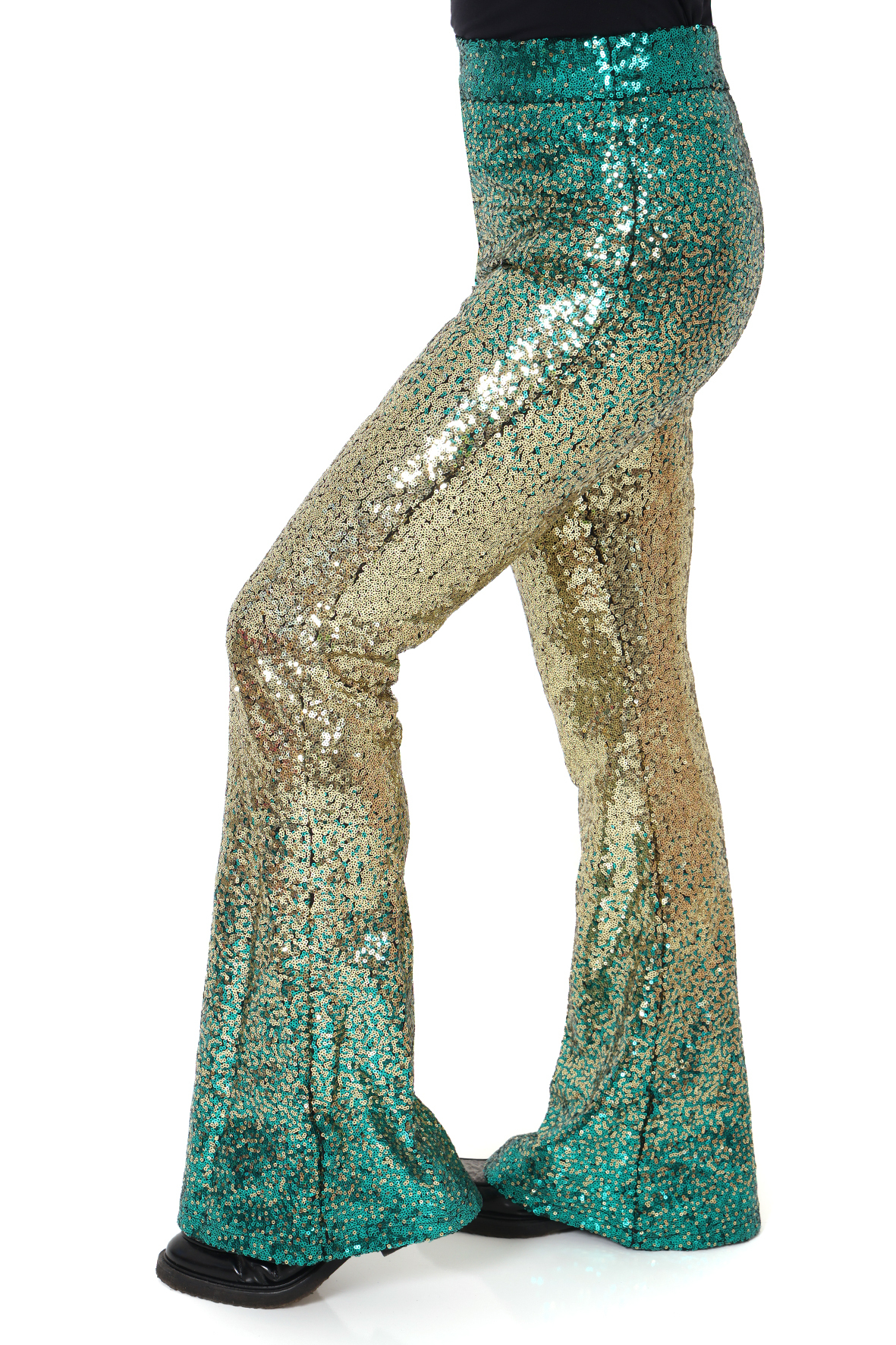 Flared pants green gold