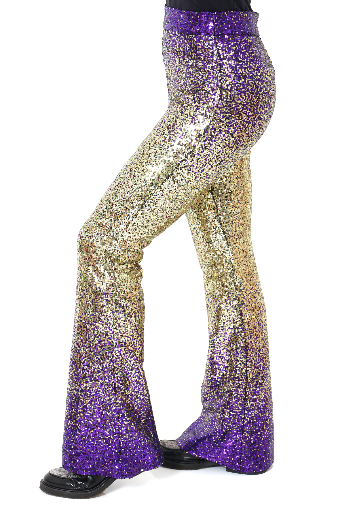 Flared pants purple/gold