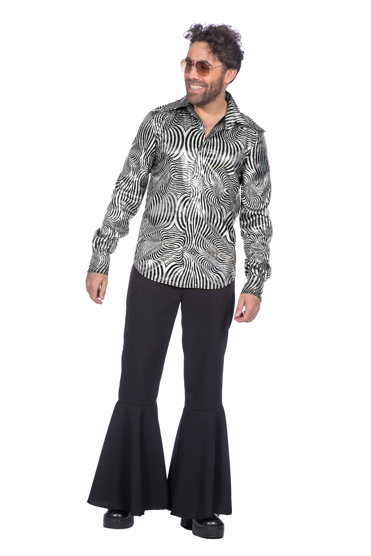 Party blouse disco zilver