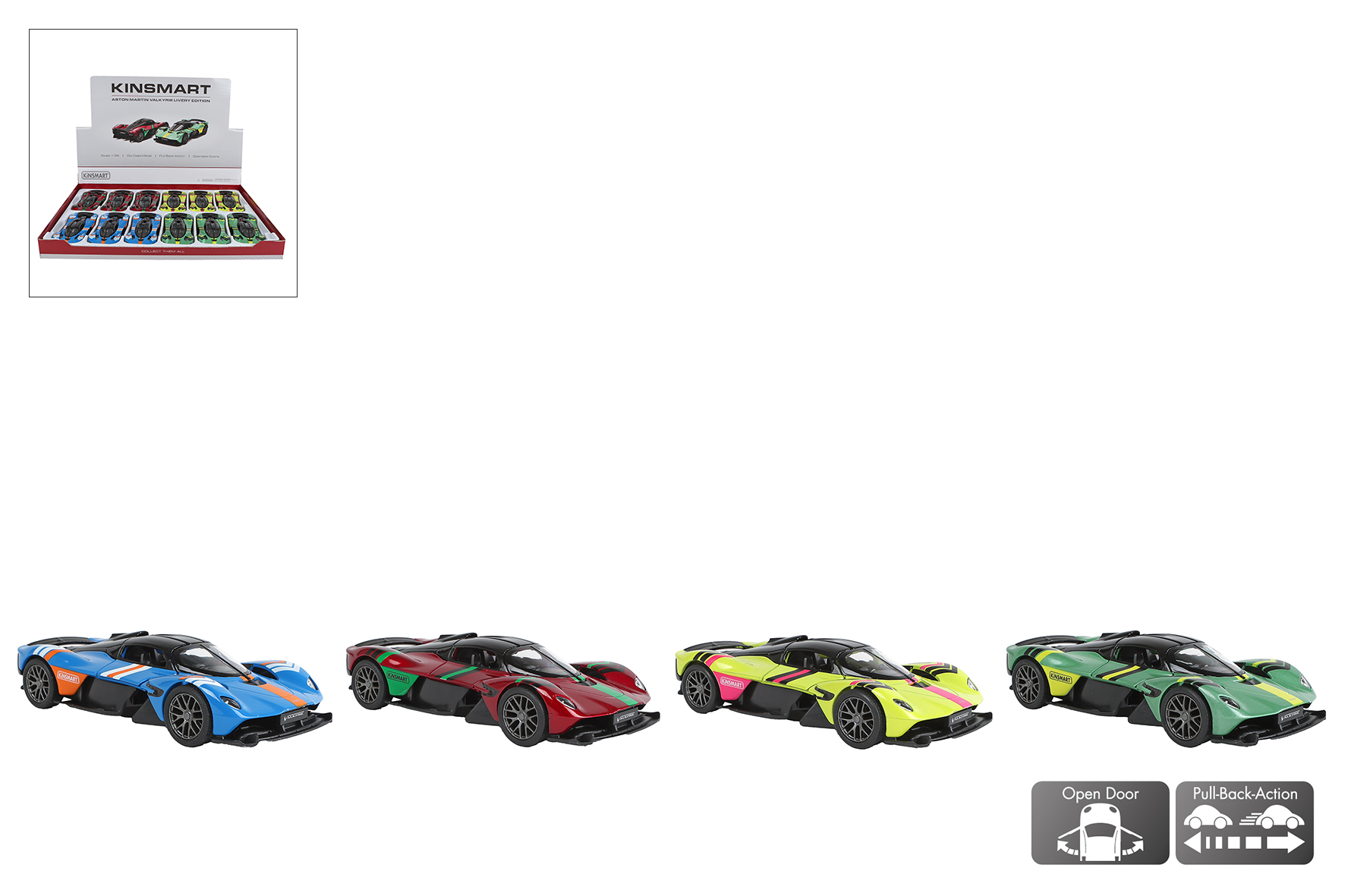 Kinsmart aston martin valkyrie livery edition 4ass 13cm