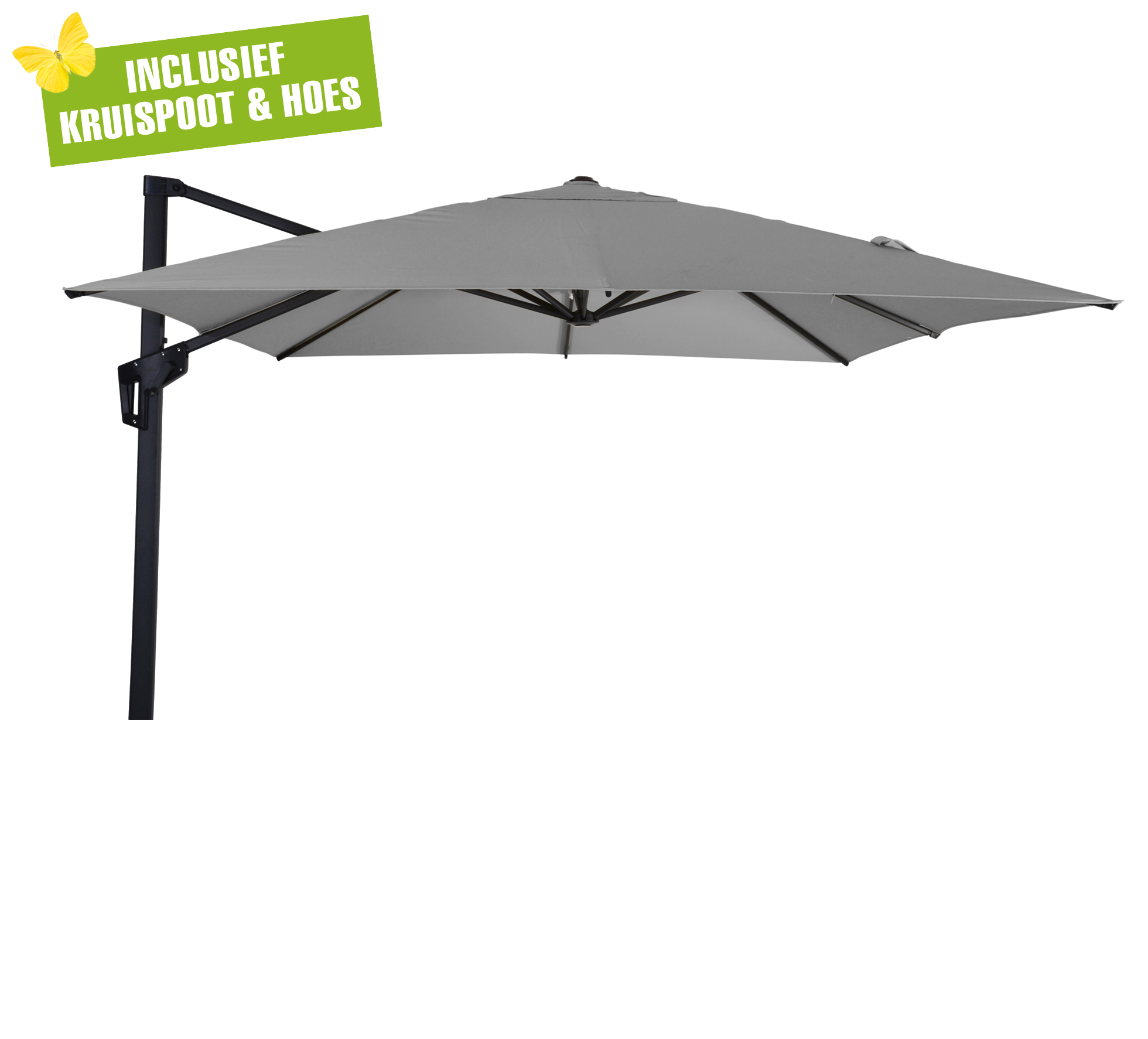 Libra zweefparasol 2,5x2,5 m antraciet