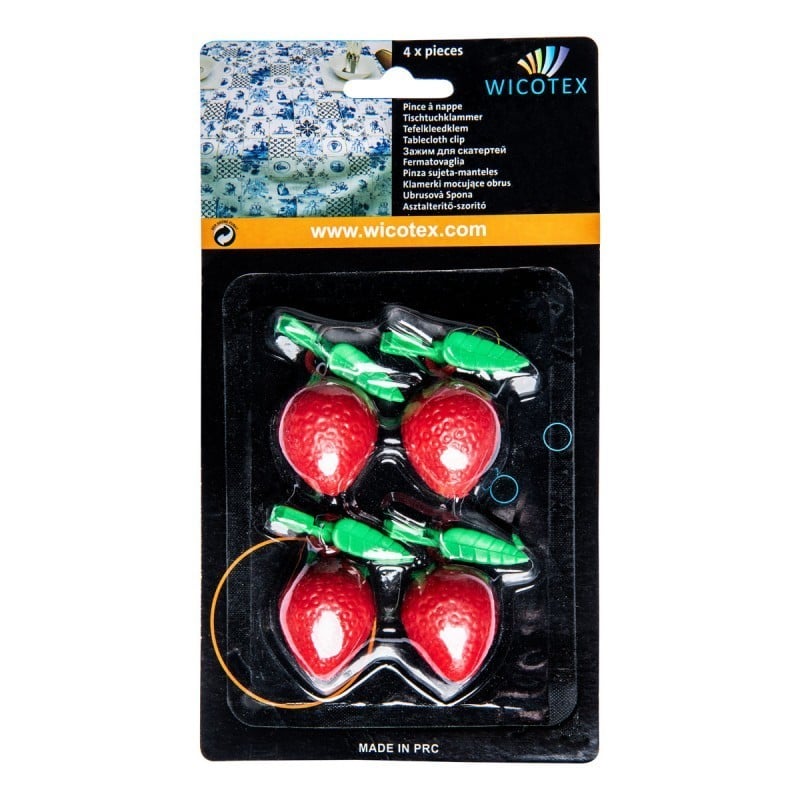 Wicotex tafelkleed hangers aardbeien 4 stuks