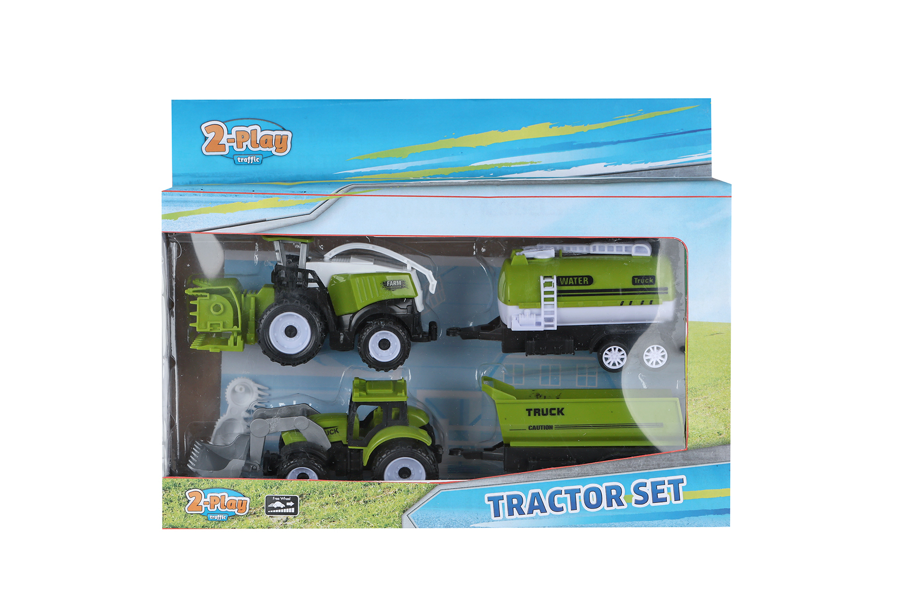 2-Play tractor en combine met 2 aanhangers free wheel 24cm afbeelding