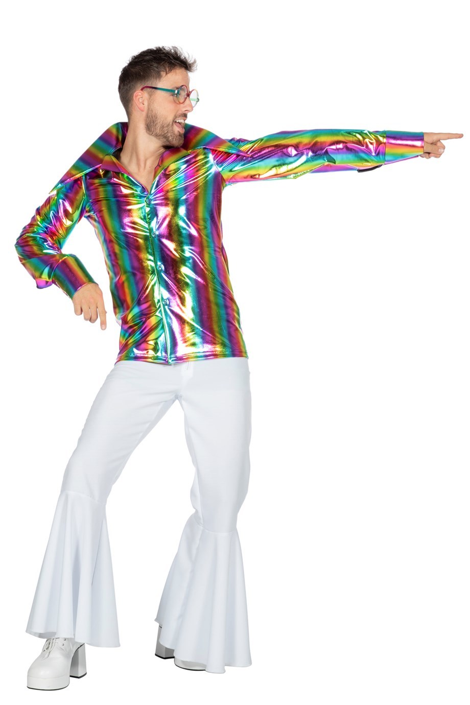 Disco Overhemd Regenboog - Maat 50