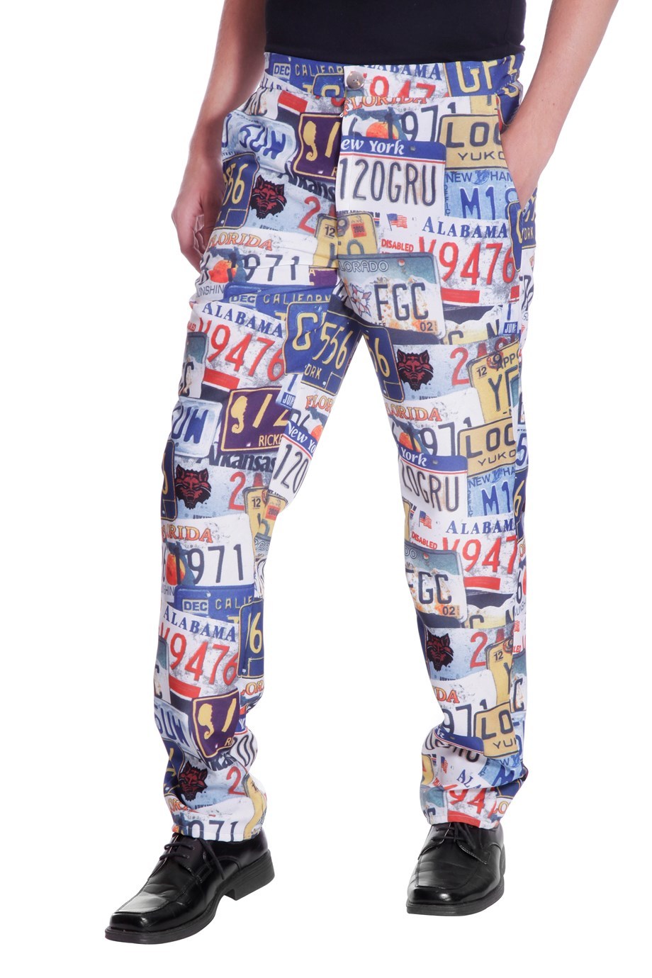 Broek multi print, nummerplaten