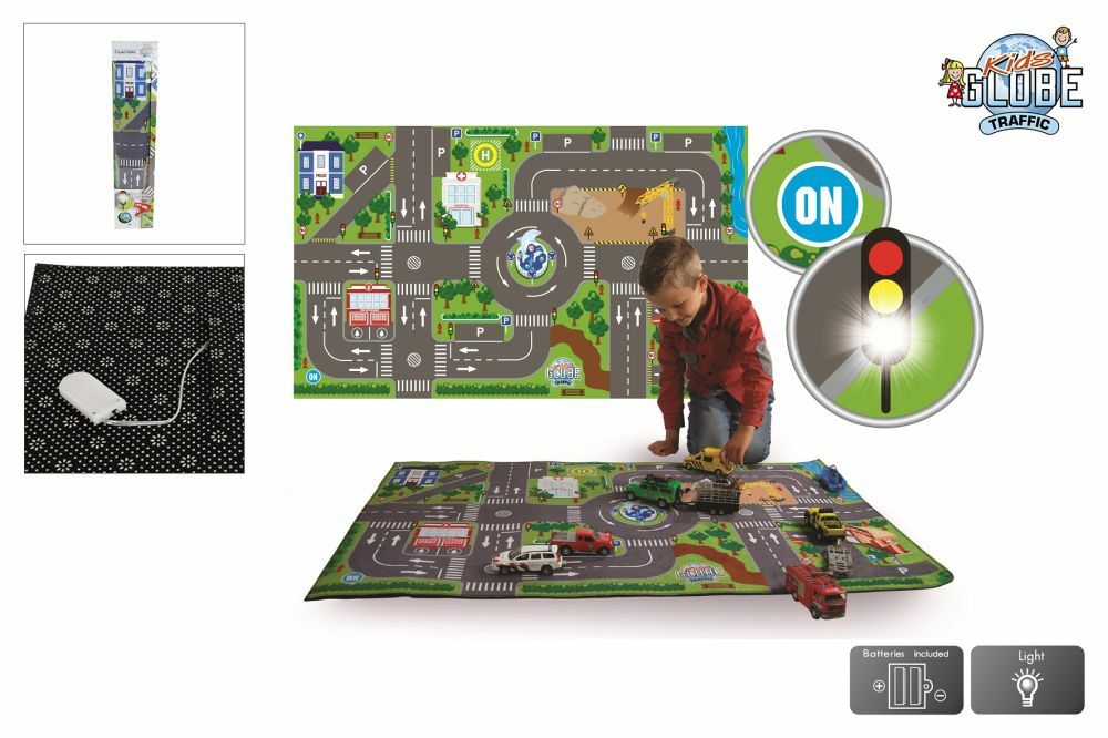 Verkeerskleed met led verkeerslichten 100x75cm