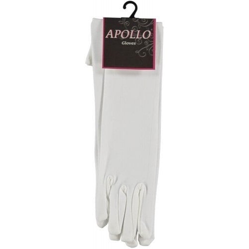 Nylon handschoenen lang wit