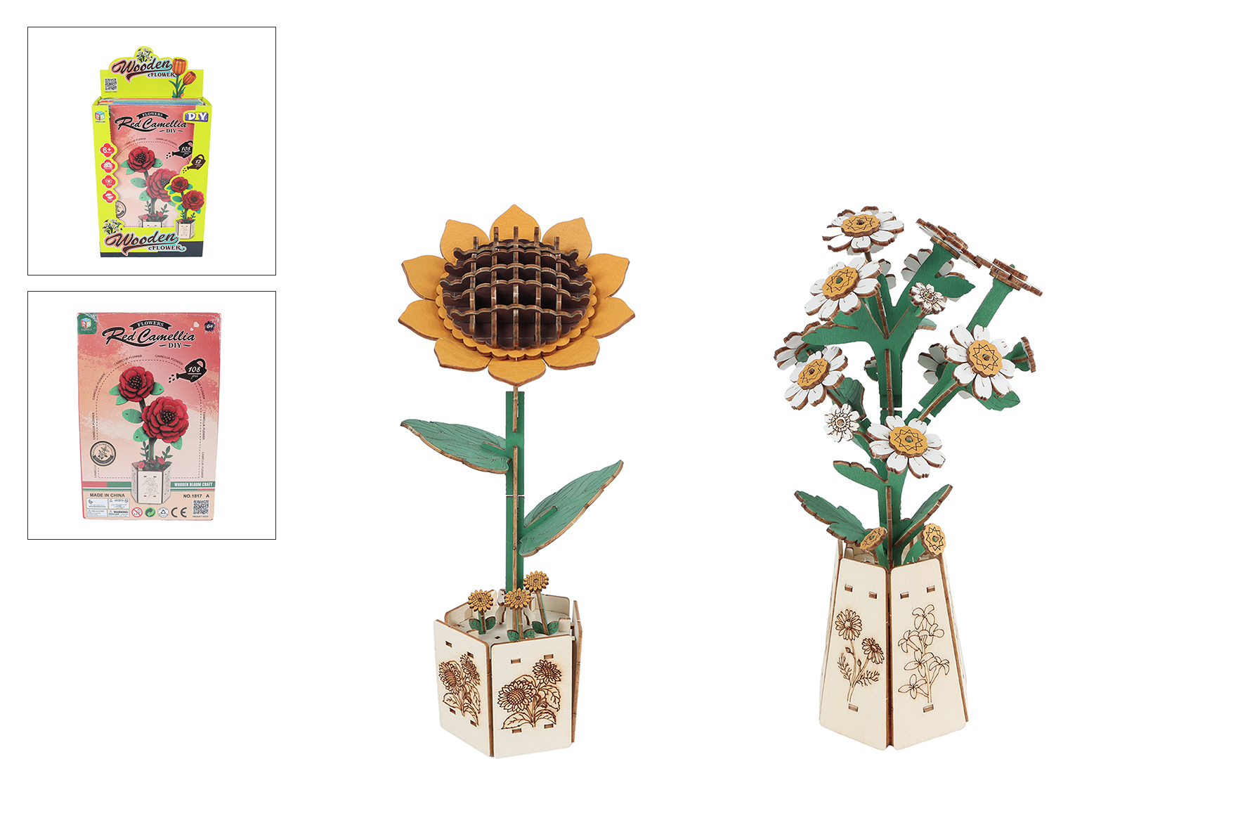 Maak je houten bloemen DIY 4ass 20,5cm