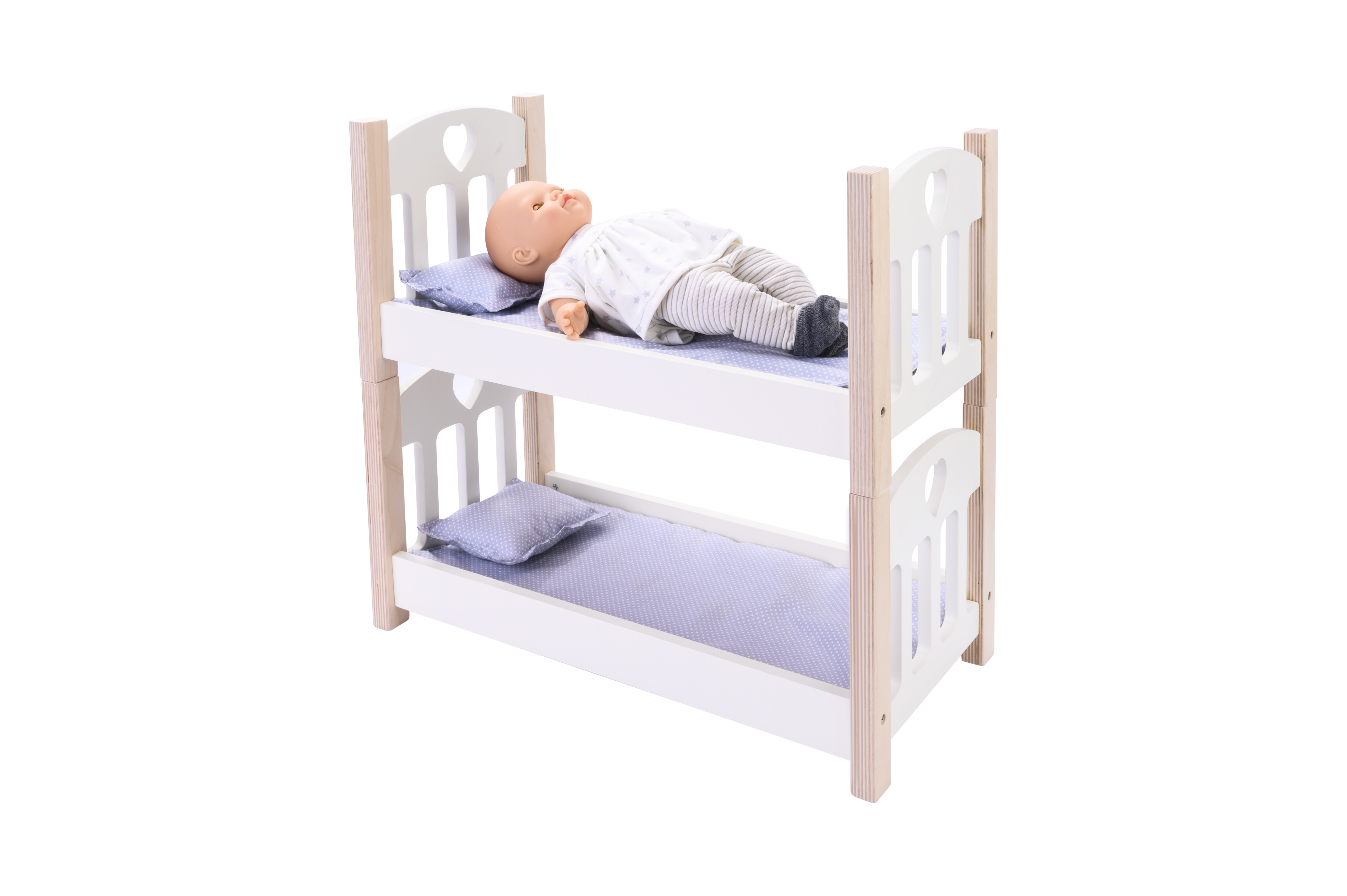 Poppen stapelbed grijs / wit