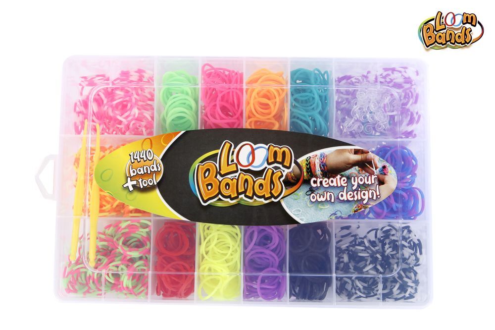 Loom Bands set met 1440 bandjes ass kleur 20x13.8x4 cm