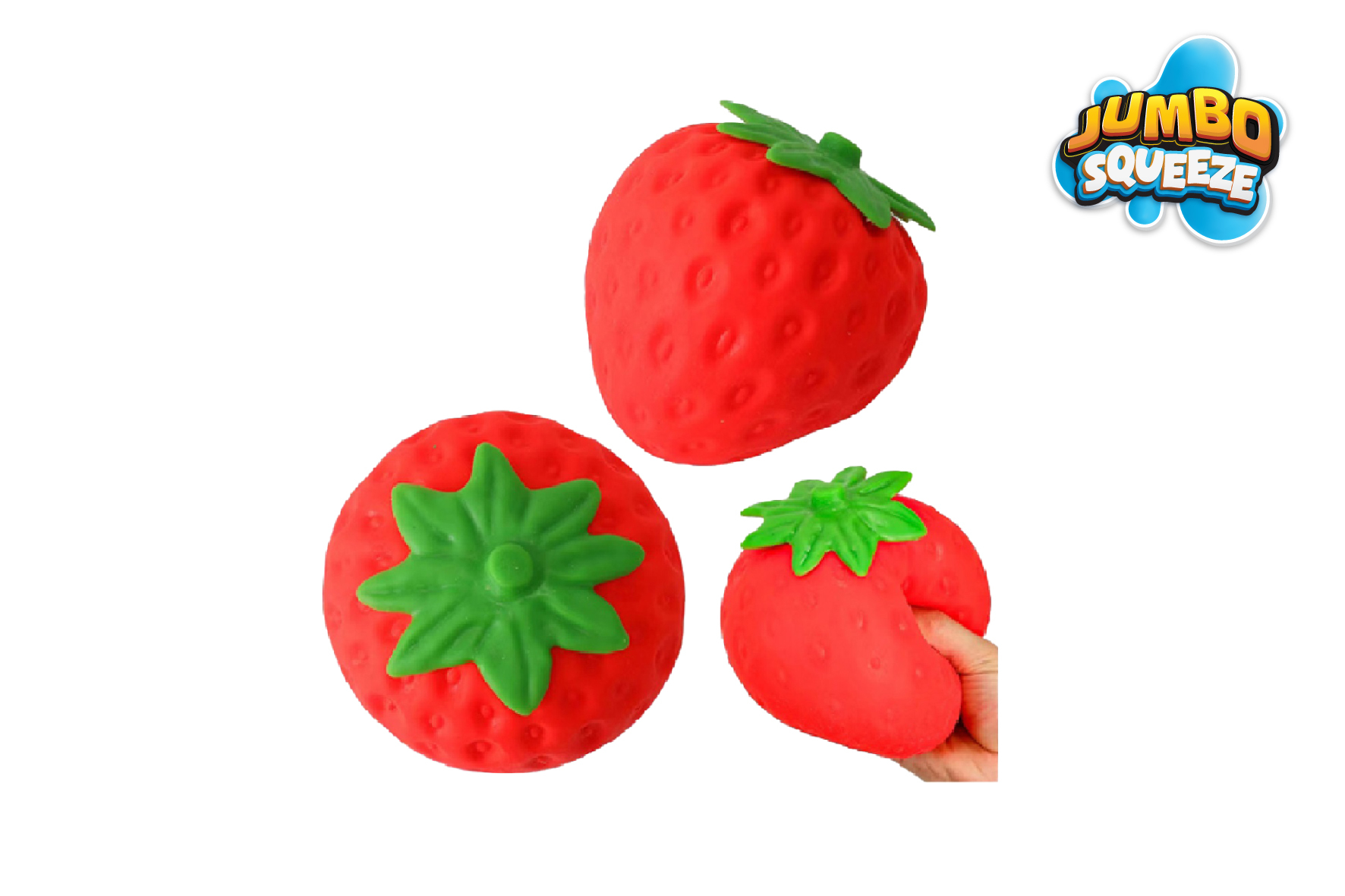 Jumbo squeeze aardbei 14x14x15 cm