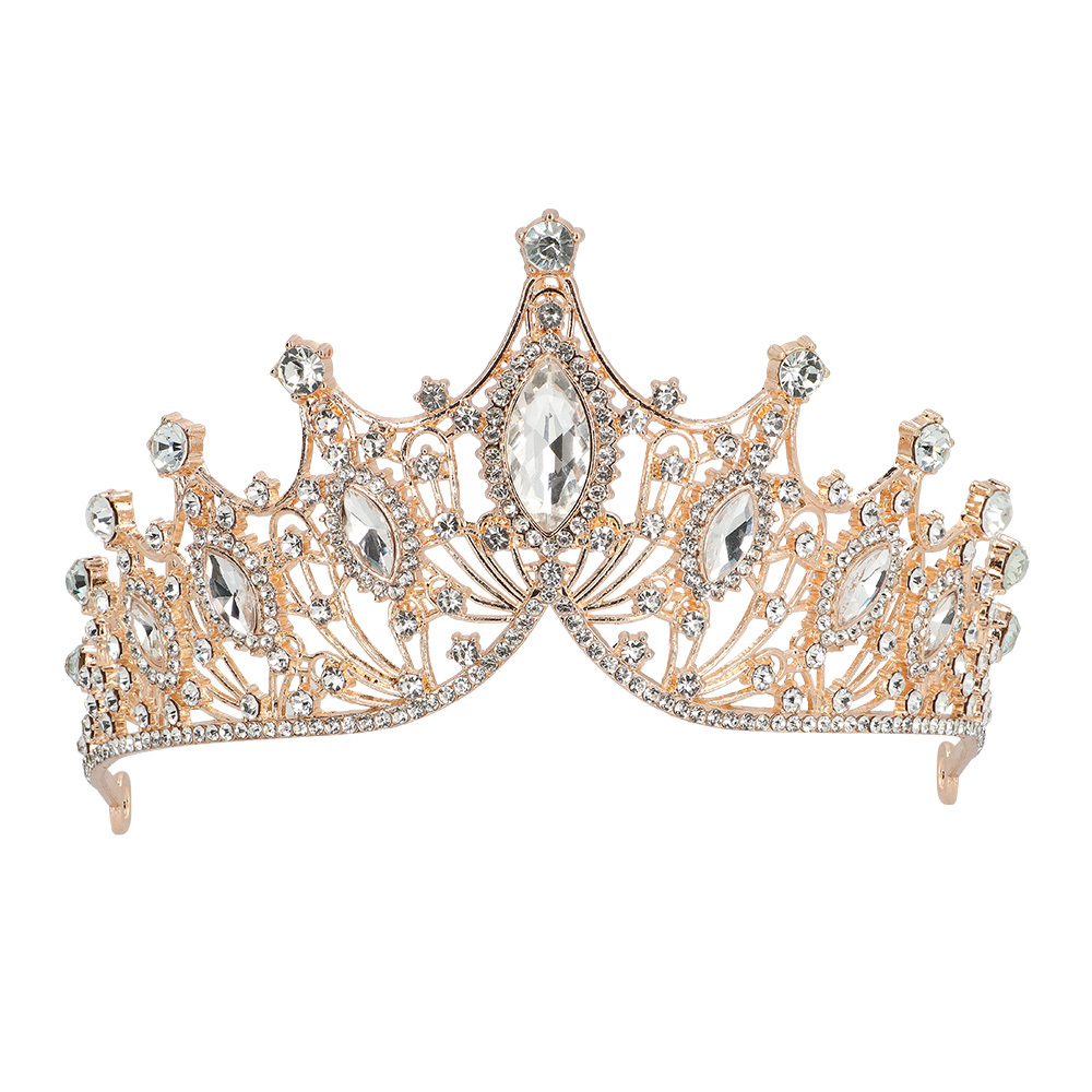 Metalen tiara Royal Lady rosoud