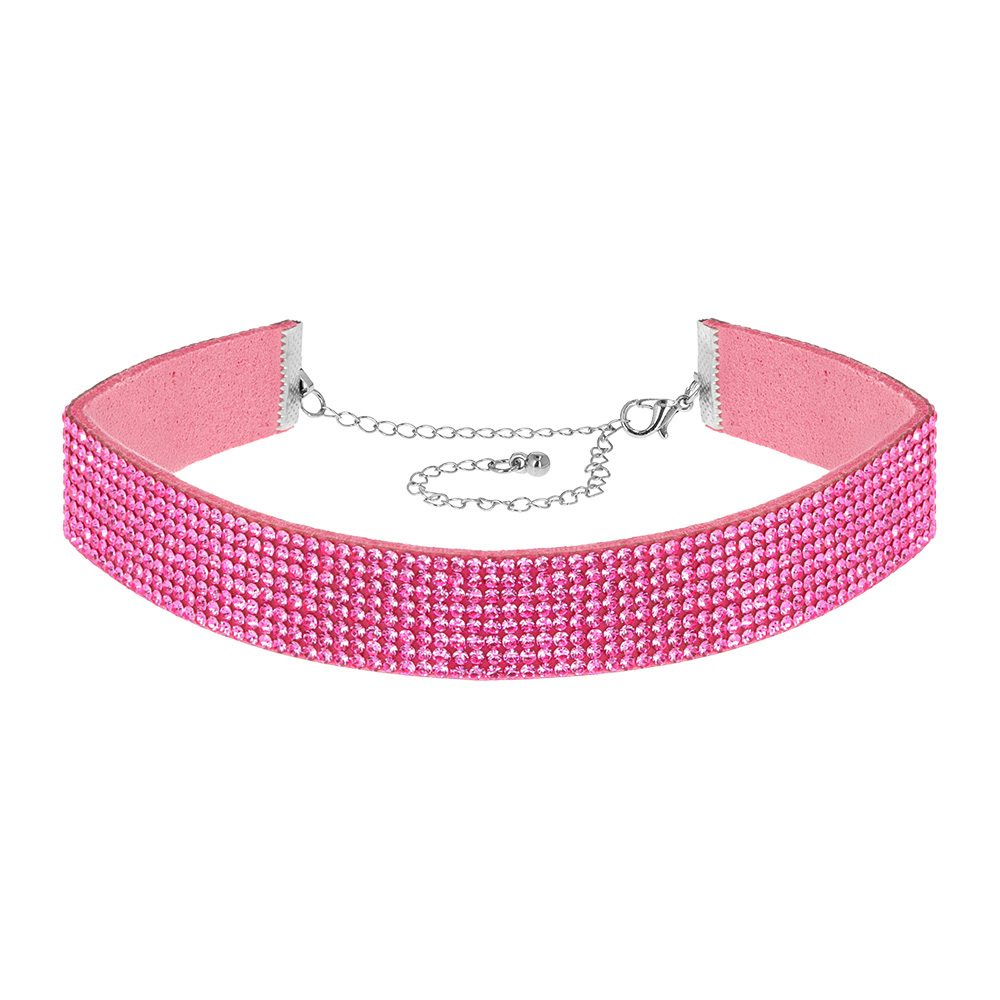 Choker Crystal roze