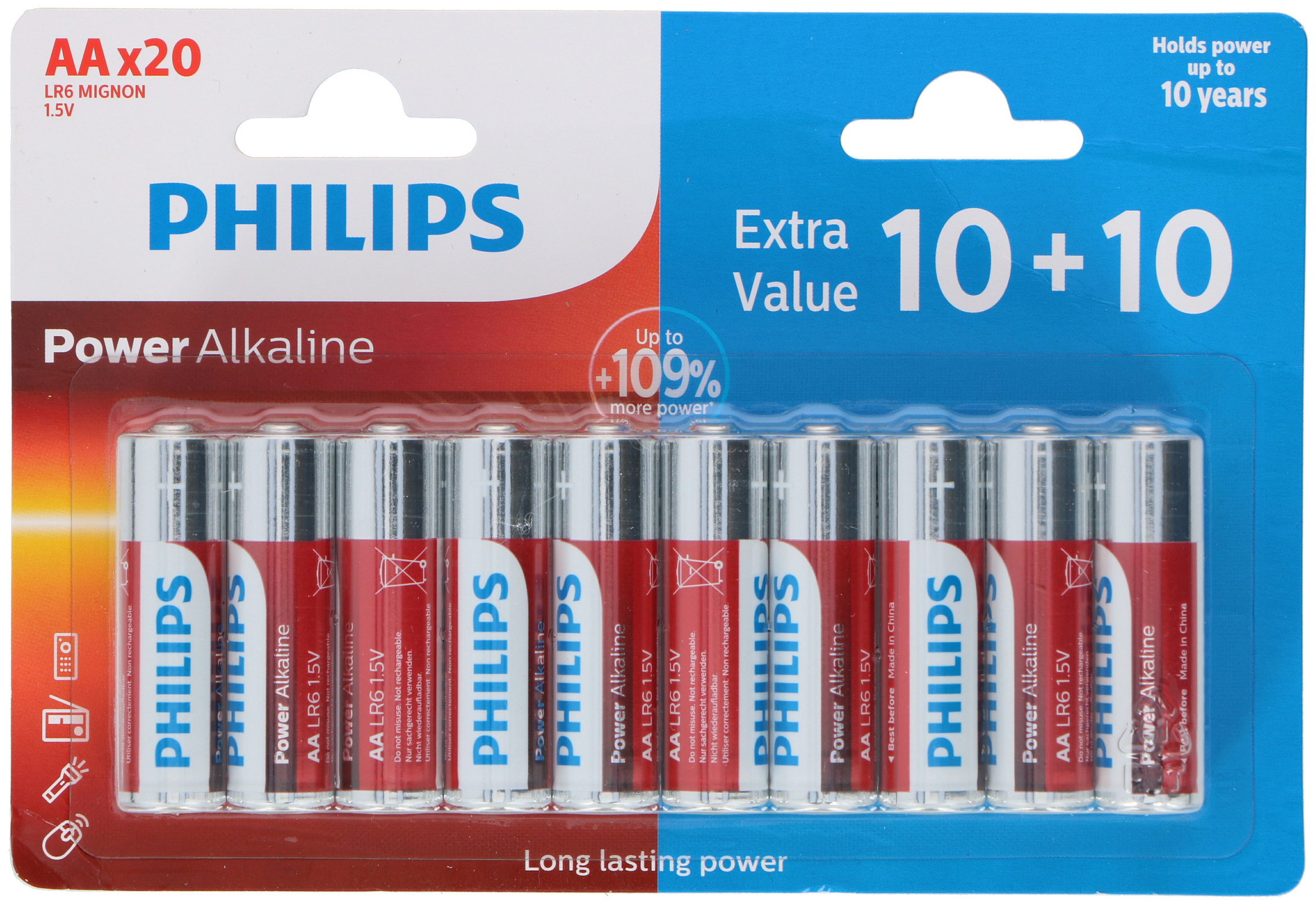 Philips batterij AA 20 stuks LR6