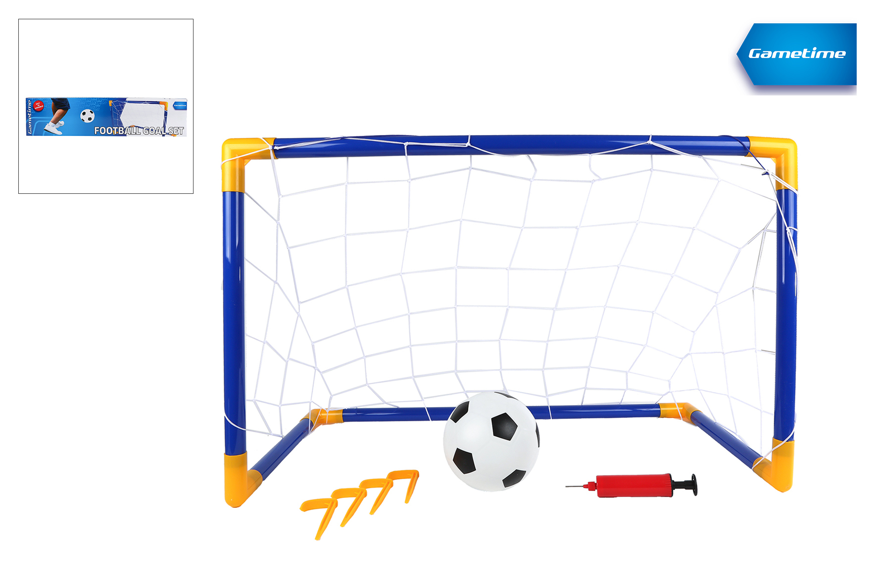 Gametime voetbaldoel met bal en pomp 79x50x43cm