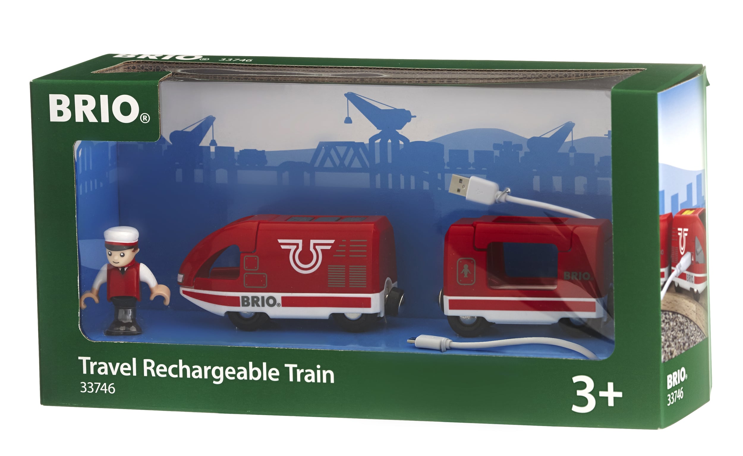 BRIO World Oplaadbare rode passagierstrein met USB kabel afbeelding