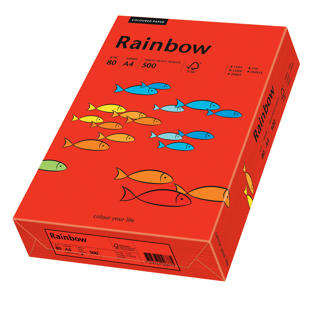Papyrus Kopieerpapier Regenboog Intens Rood A4 80g 500 Vellen