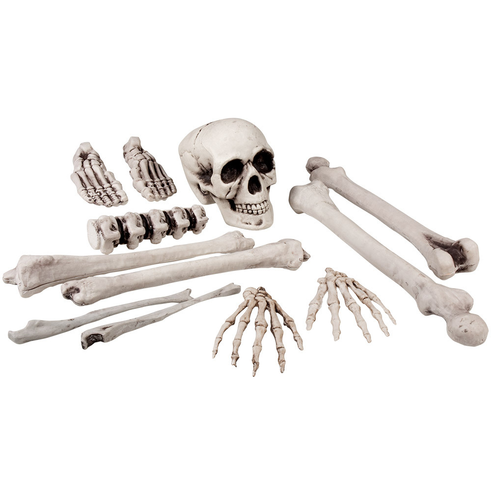 12 stuks Doodshoofd en beenderen (40 cm)