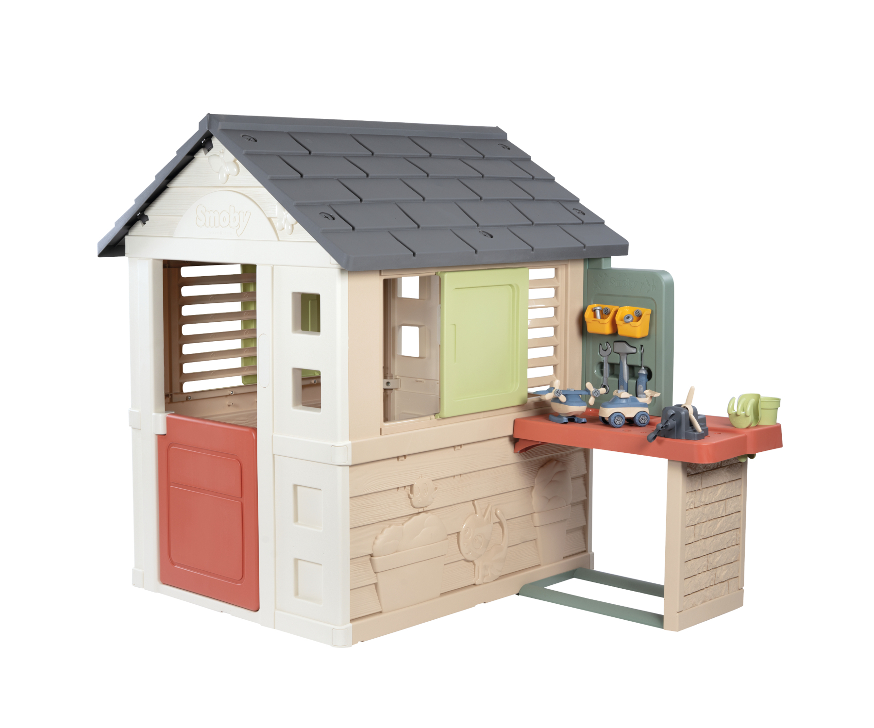 Smoby life natuur speelhuis + werkplaats