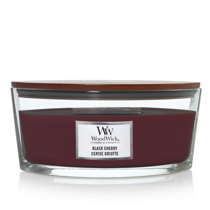 WoodWick black cherry ellipse candle