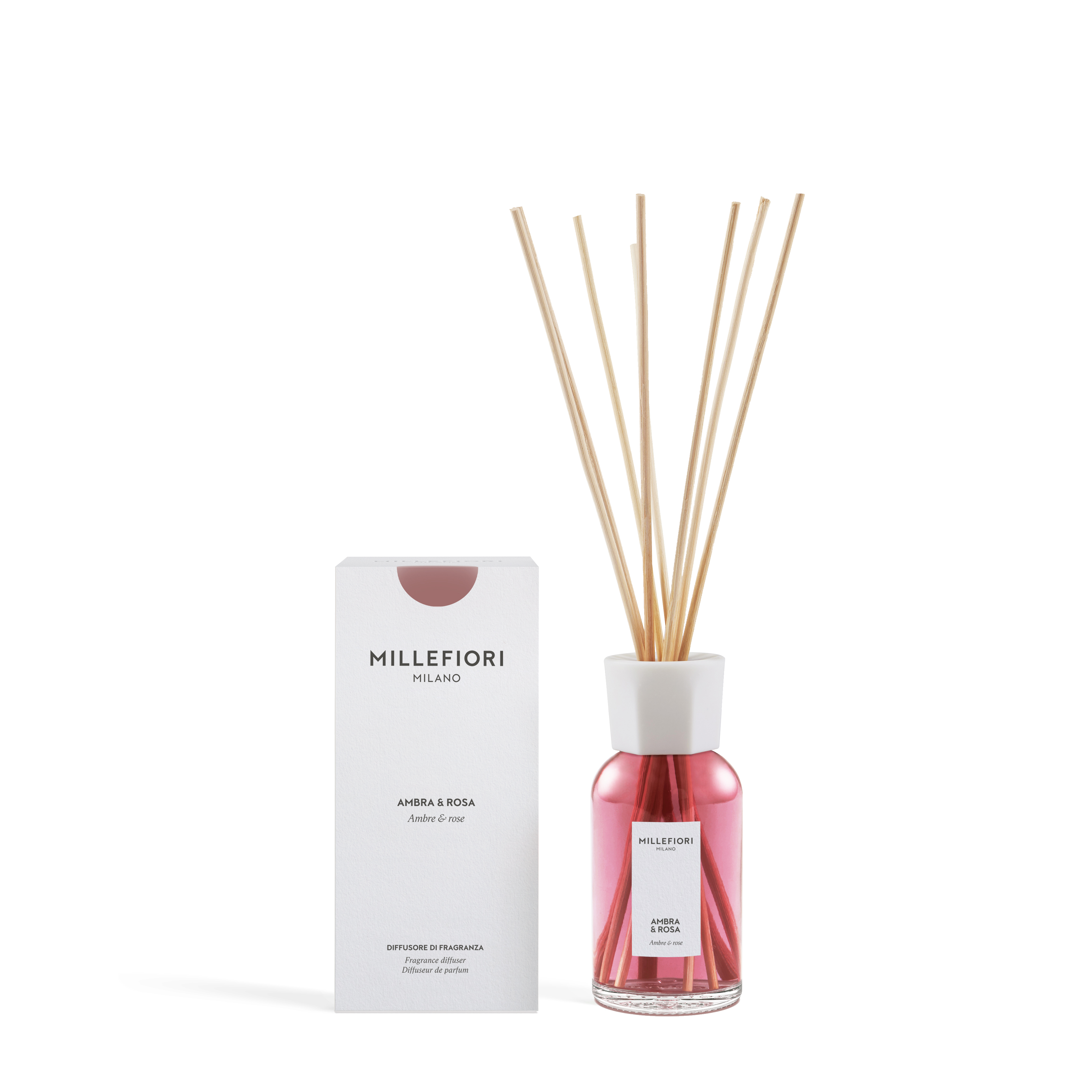 Millefiori Milano new reed diffuser 250 ml Ambra & Rosa