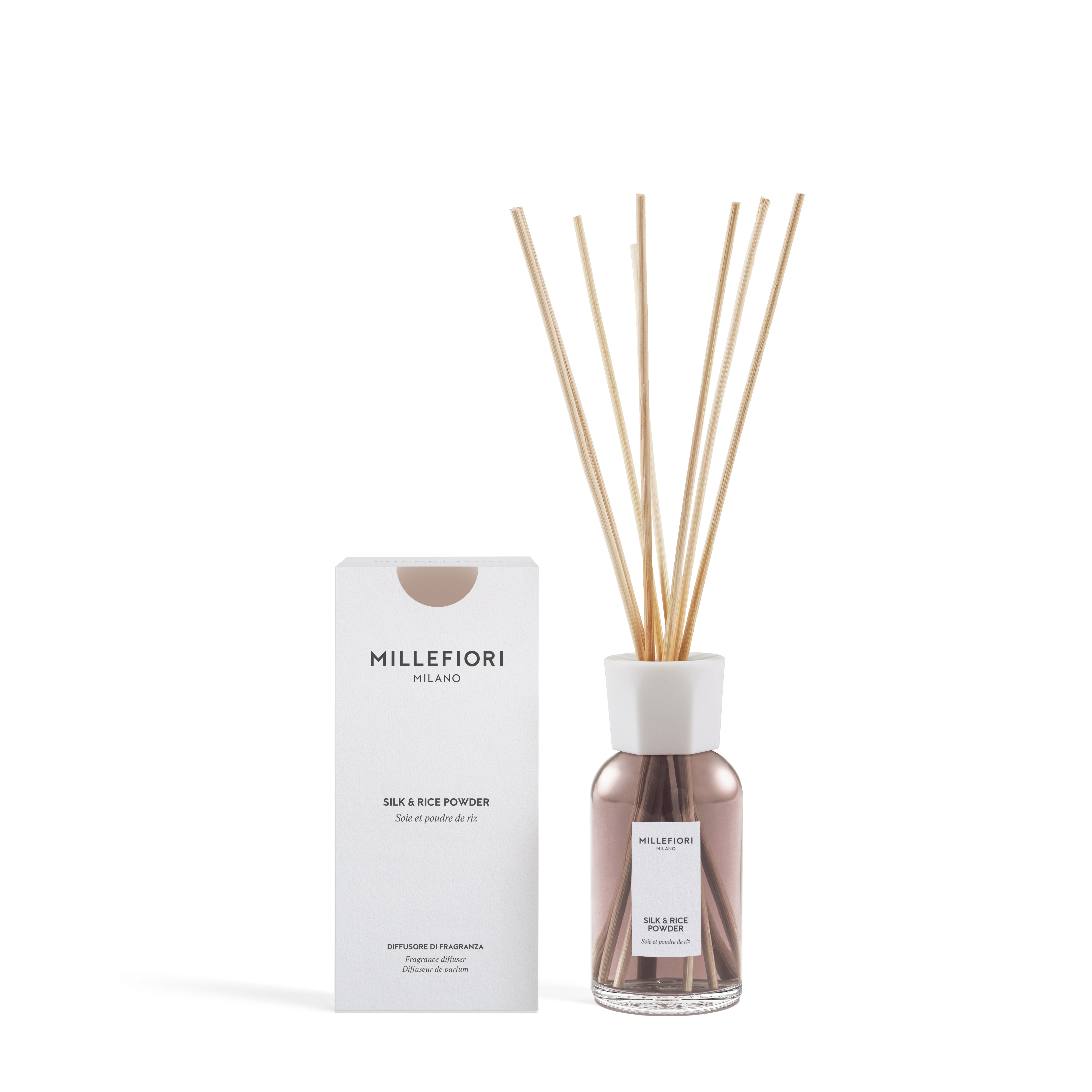 Millefiori Milano new reed diffuser 250 ml Silk & Rice Powder