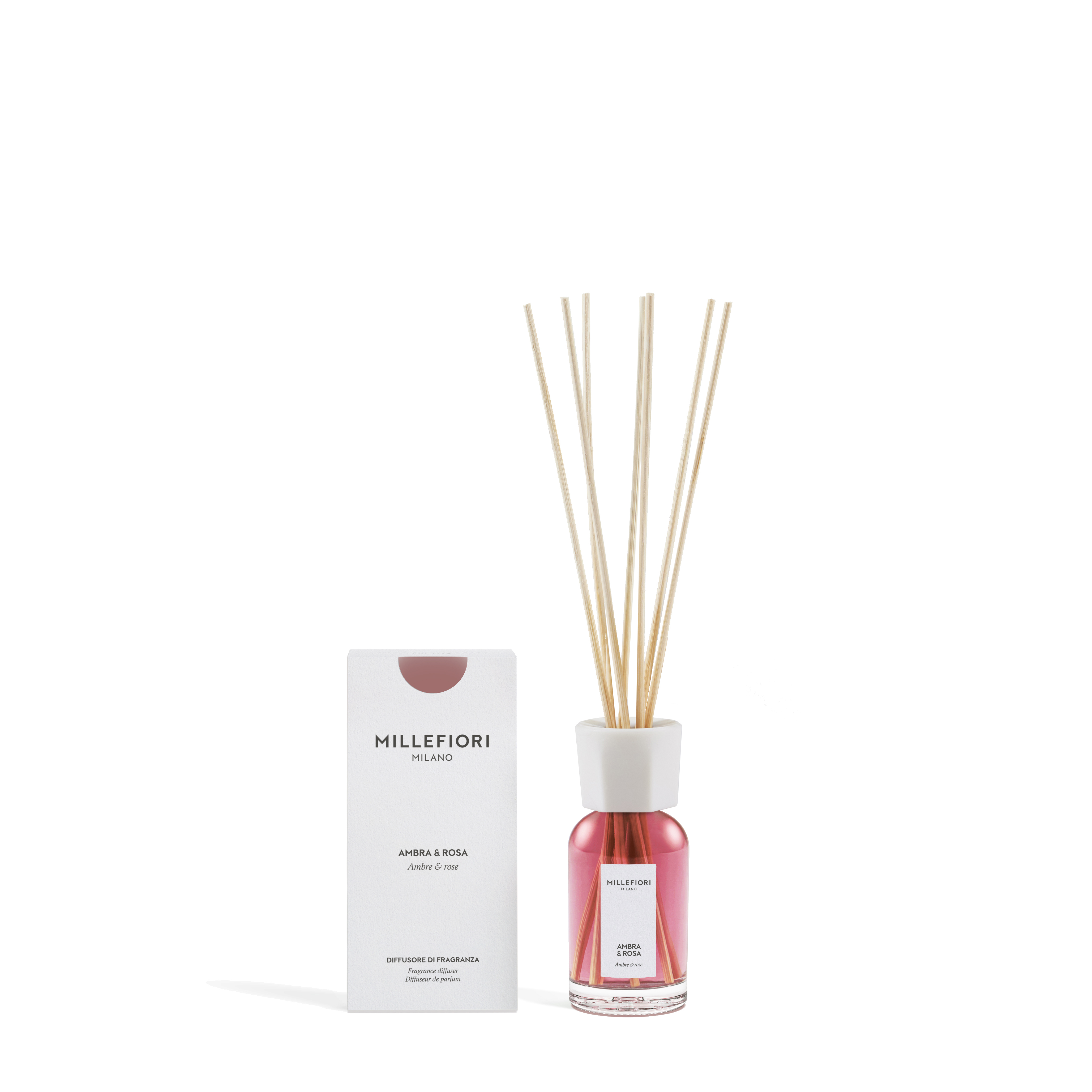 Millefiori Milano new reed diffuser 100 ml Ambra & Rosa