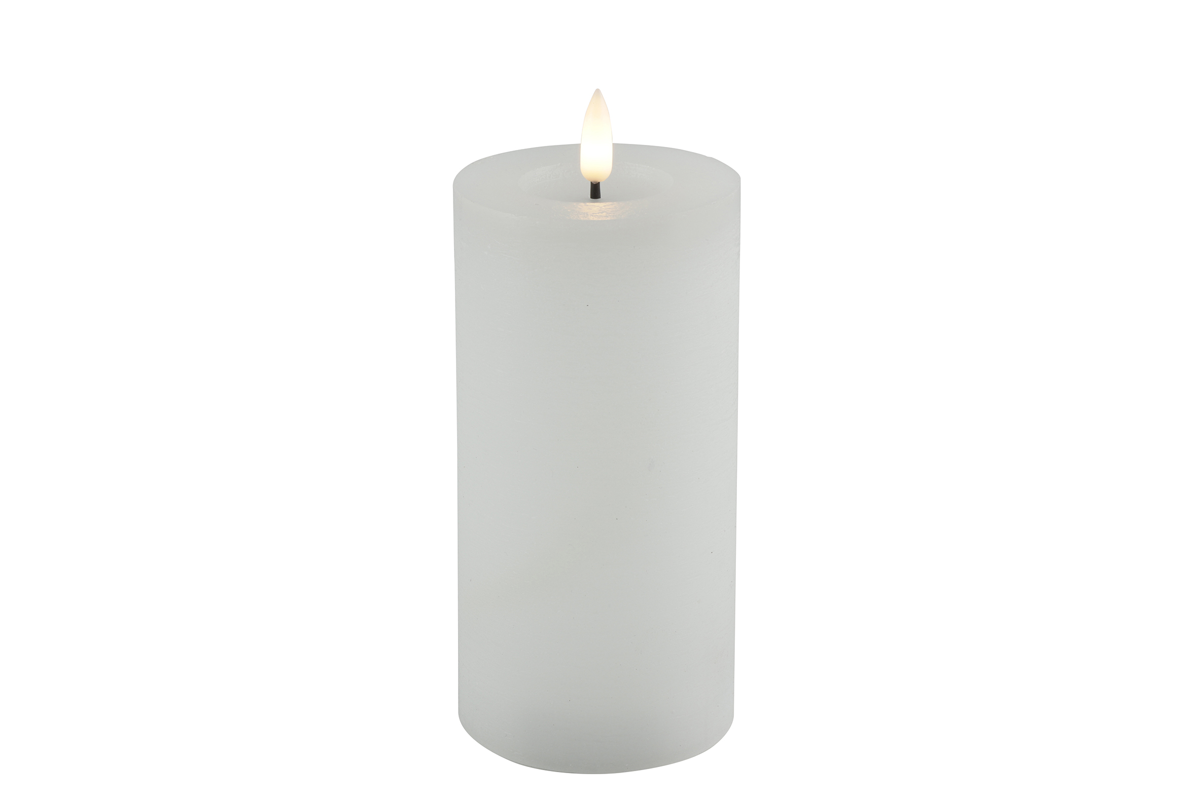 Stompkaars rustiek LED rond Lyon L wit hoogte 15 x 7,5 cm