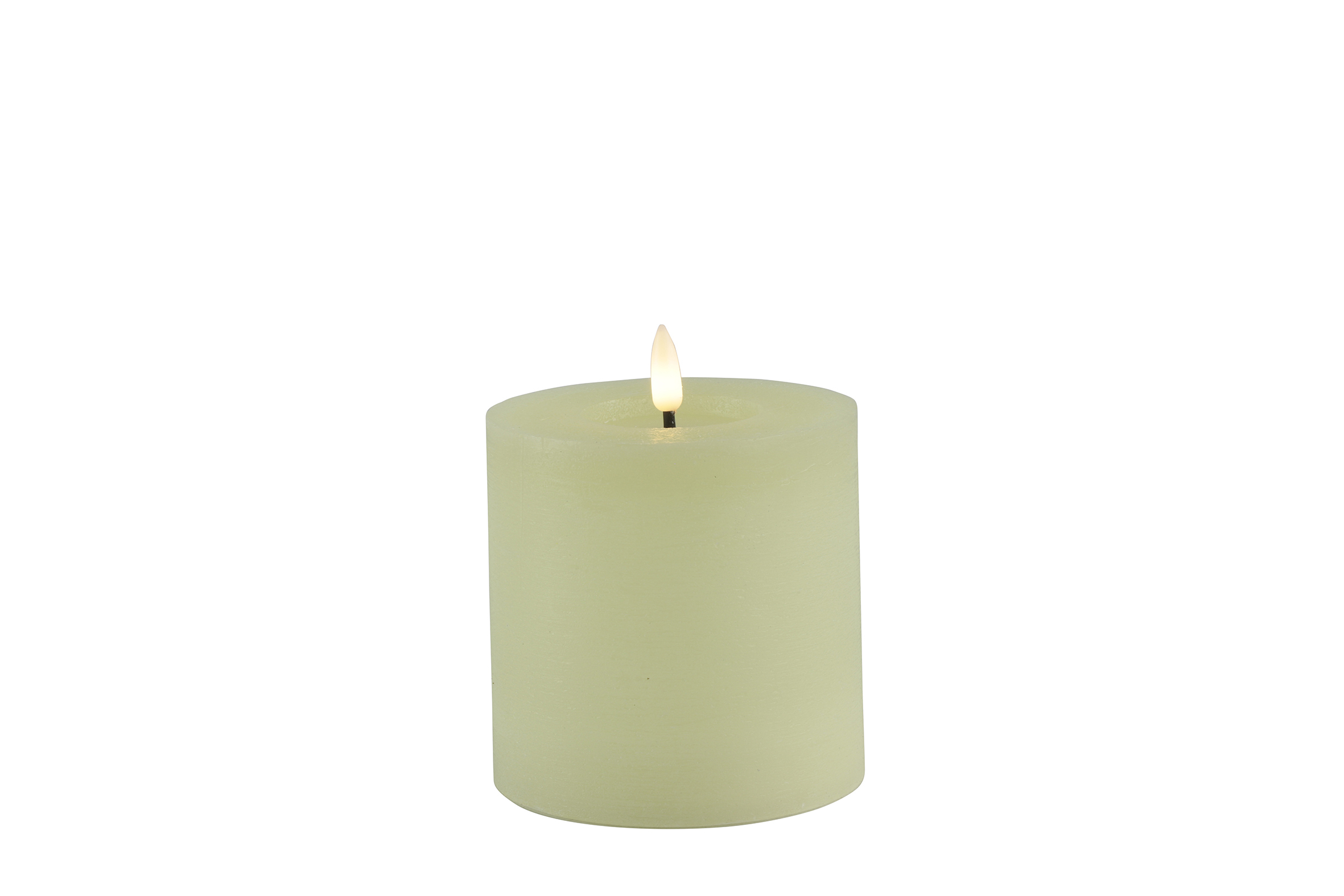 Stompkaars rustiek LED rond Lyon S creme hoogte 10 x 10 cm